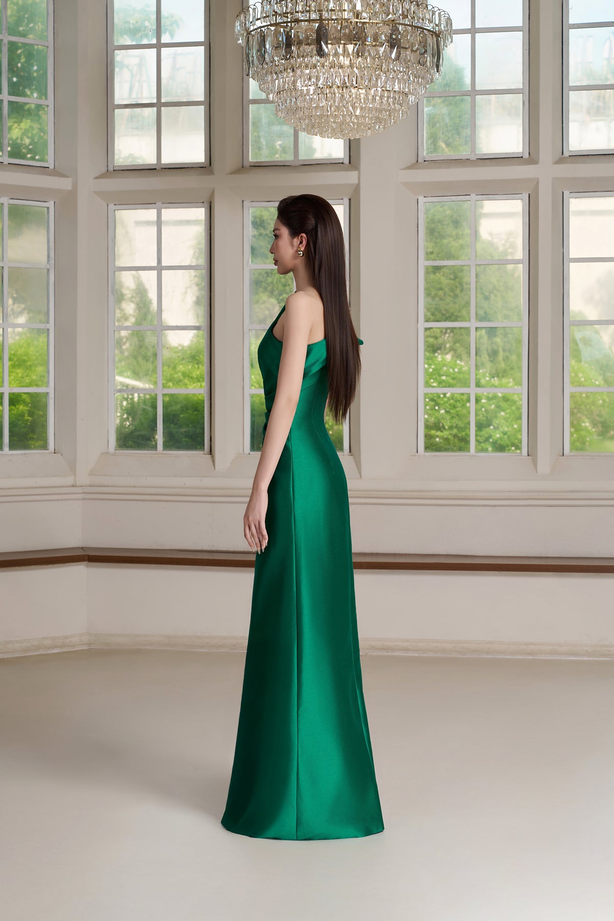 Eve Dress – One-Shoulder Draped Column Gown