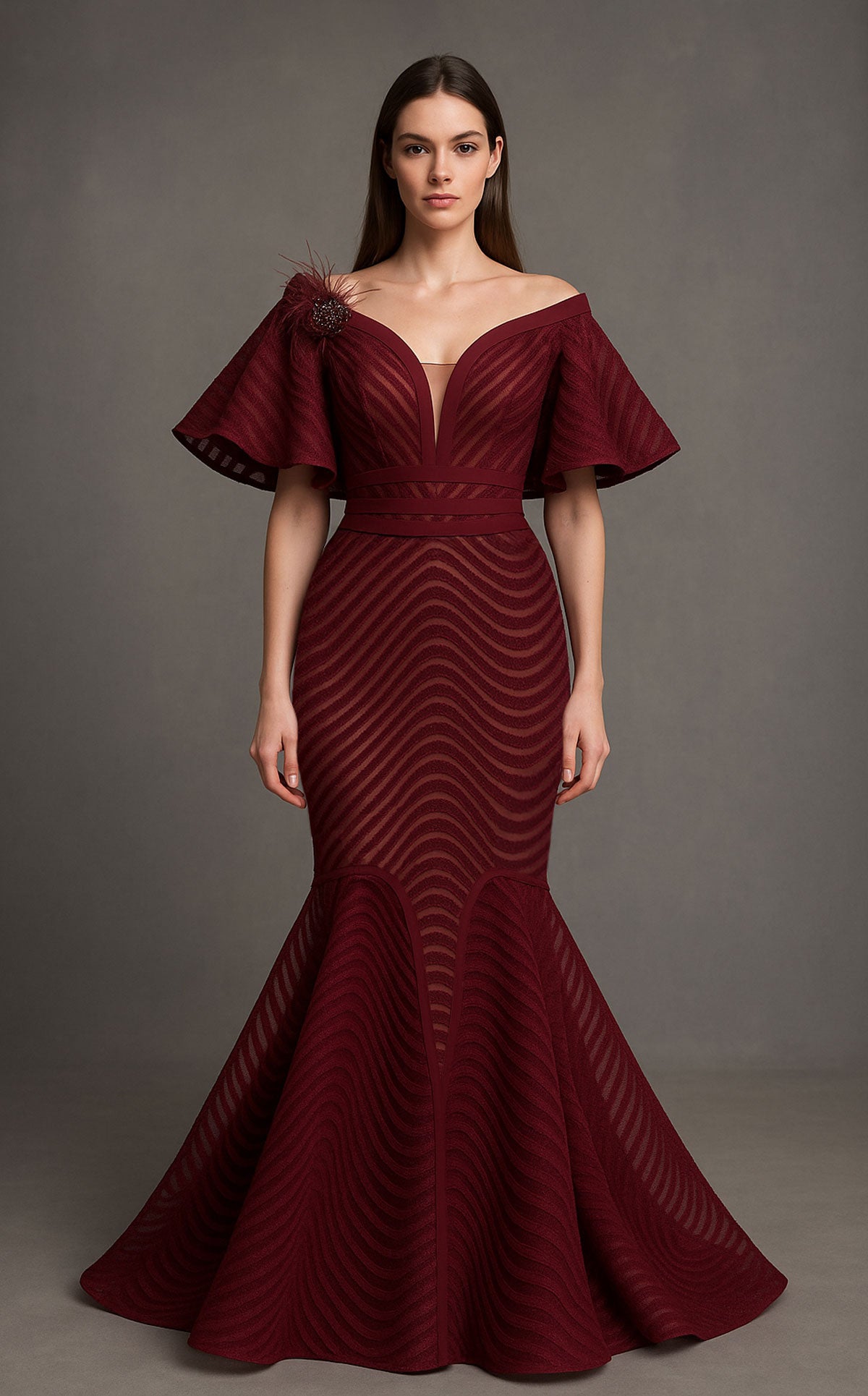 Fouad Sarkis F02925 Couture Evening Gown