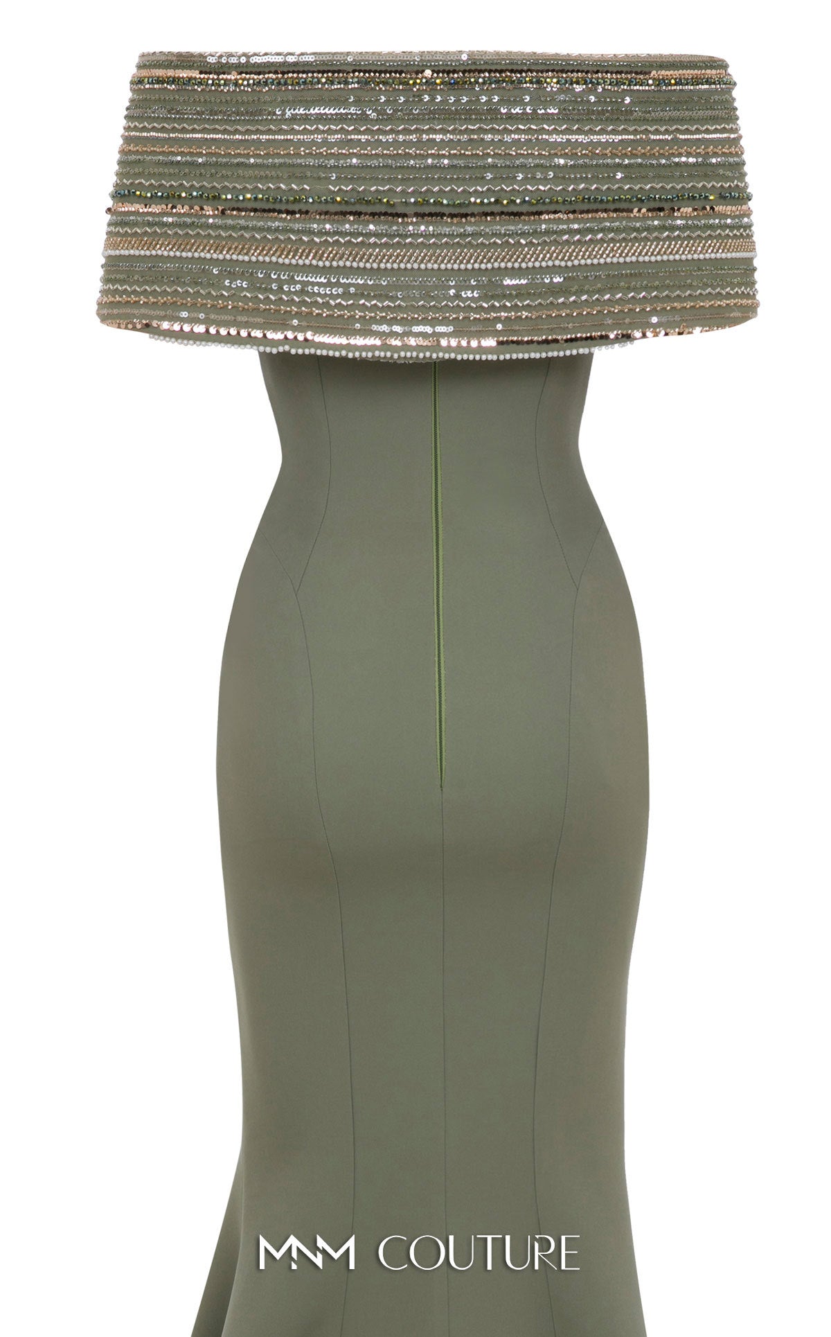 Timeless Mermaid Elegance with Beaded Embroidery F02935