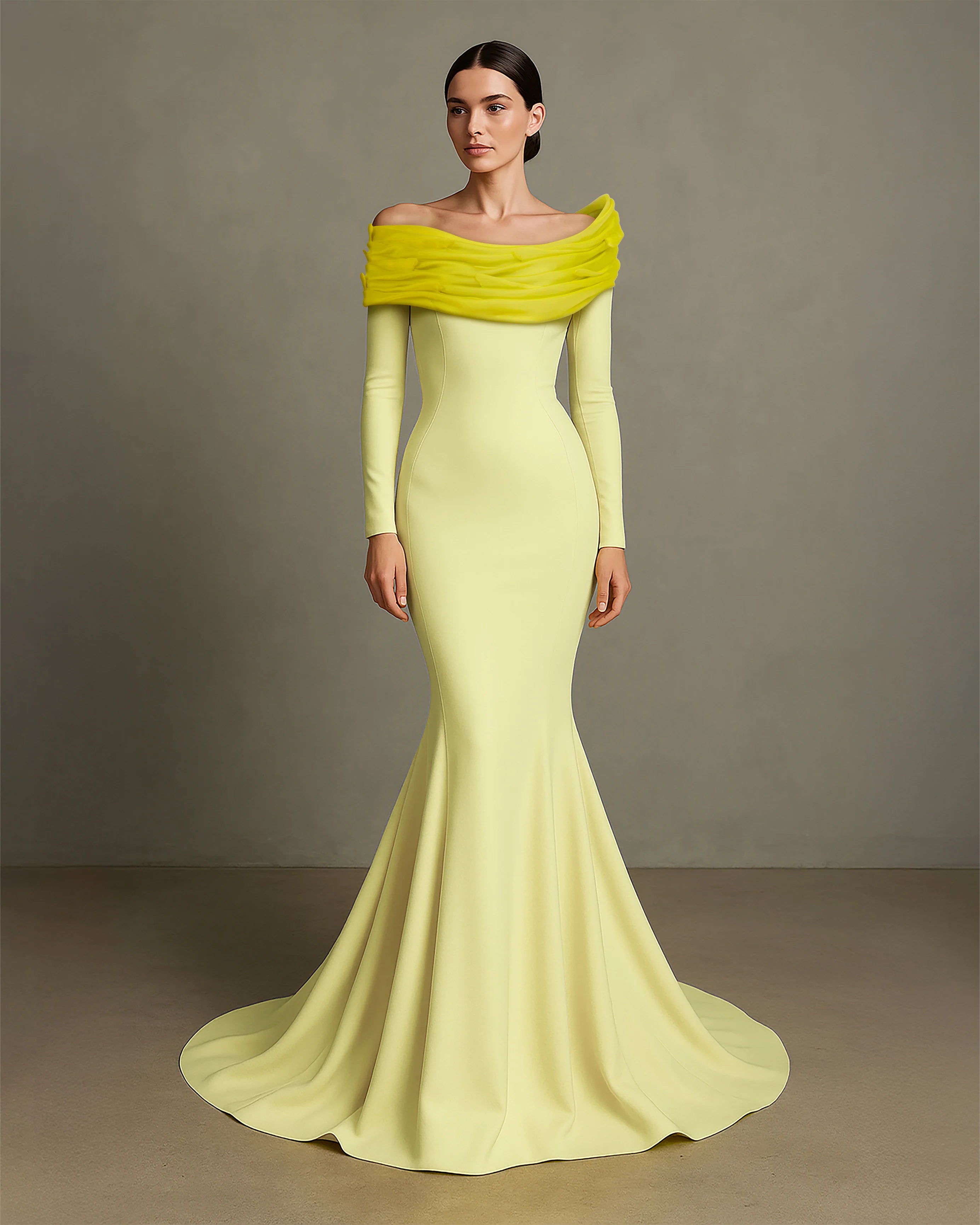 Mesmerizing Mermaid Elegance in Fuchsia and Olive Where to buy F02928