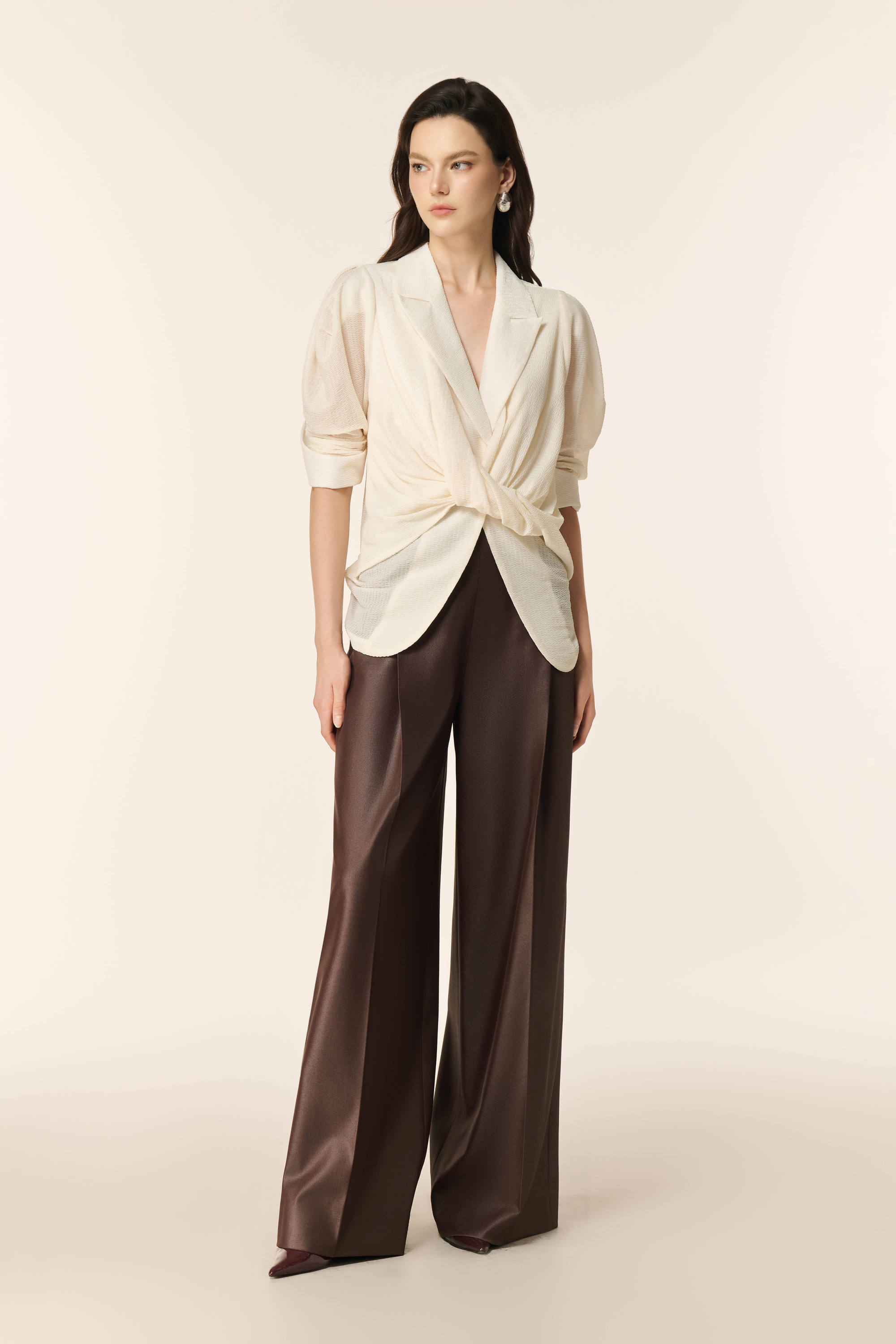 Faux Leather Pants in Coffee