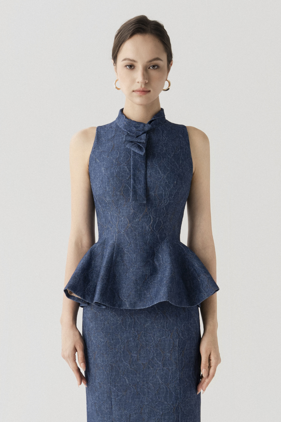Floral Denim sleeveless Top