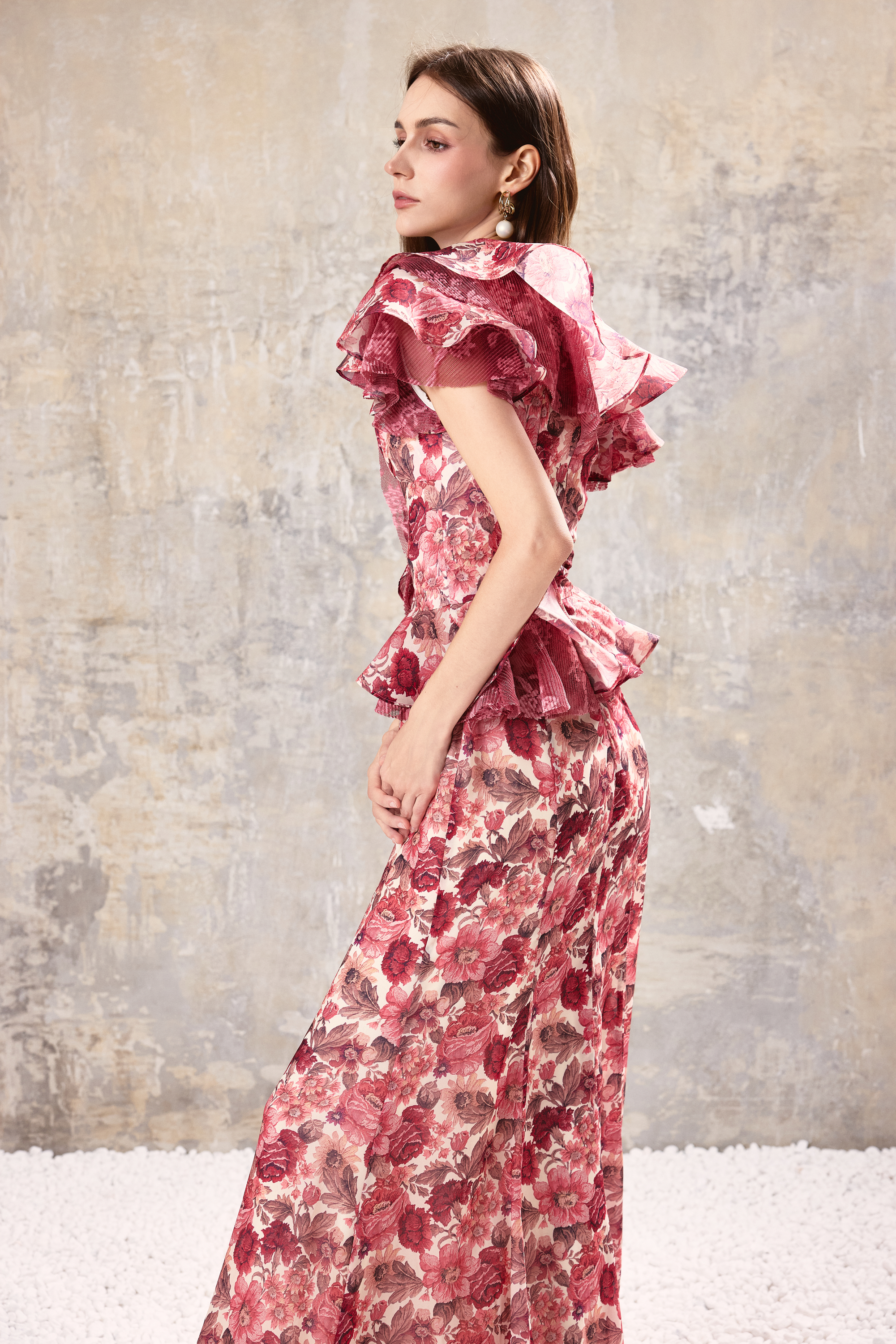 Floral Ruffle Maxi Dress