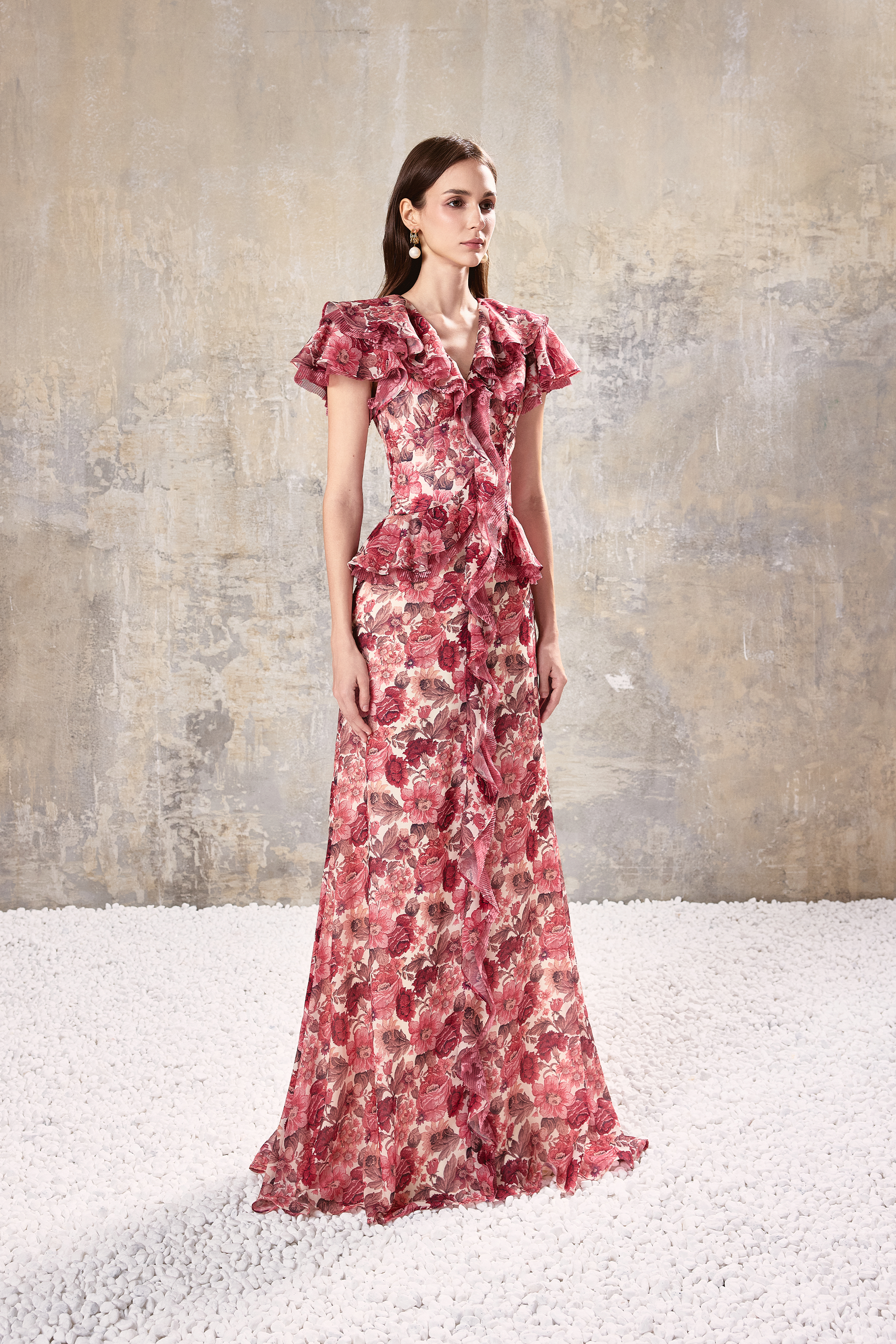 Floral Ruffle Maxi Dress
