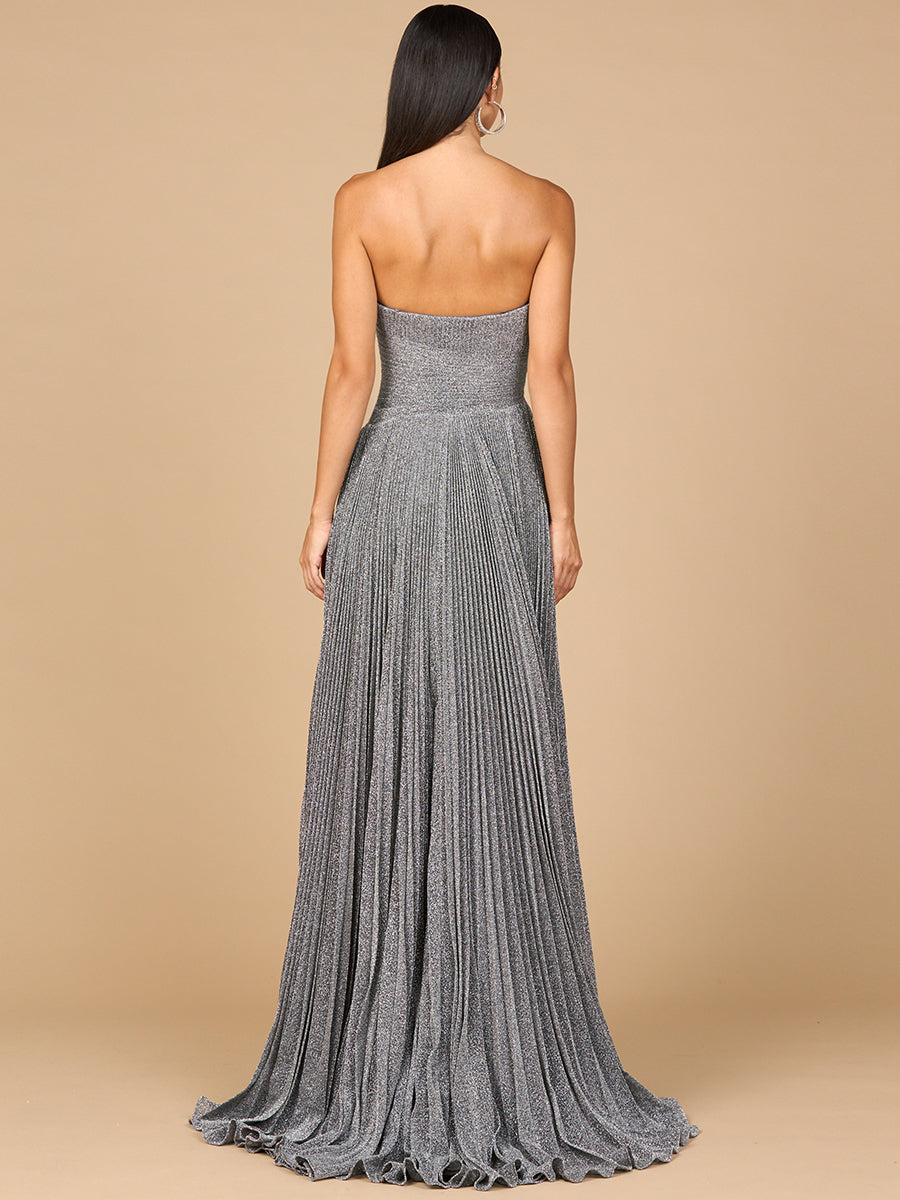 Flowing Pleated, Strapless Dress 28932