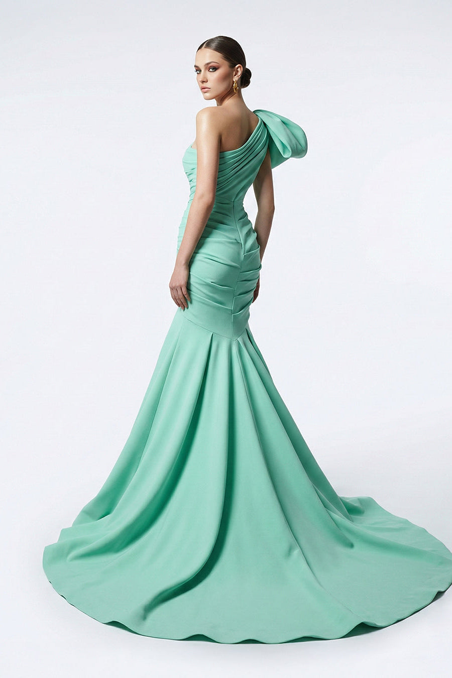 Fouad Sarkis F02833A Mint Green Bow Mermaid Gown