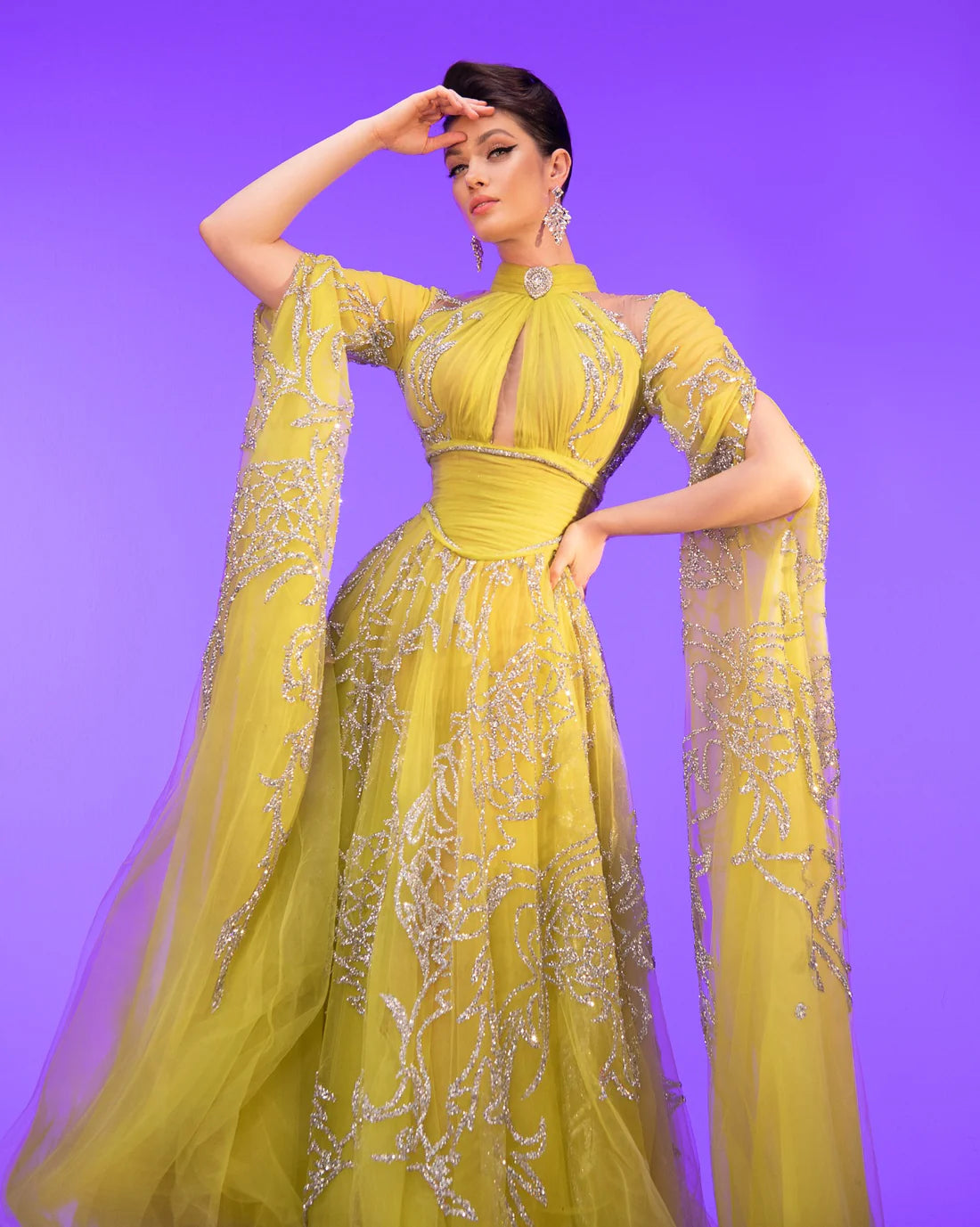 Fouad Sarkis F02844 Couture Evening Gown