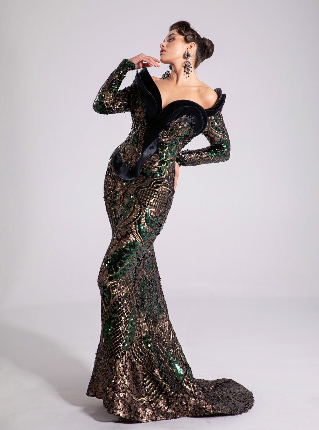 Fouad Sarkis F02896 Couture Evening Gown