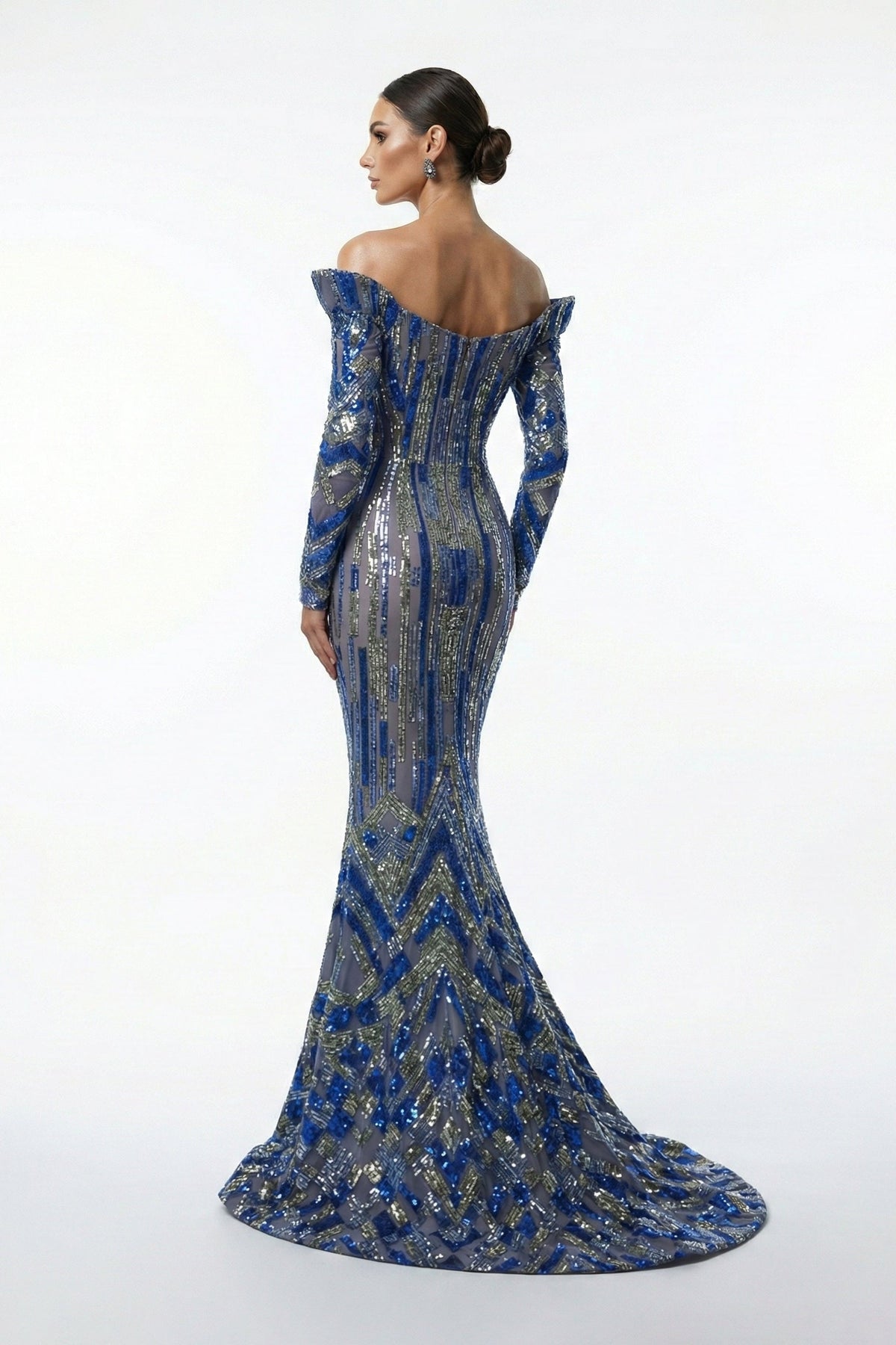 Fouad Sarkis F02900A Embellished Off-Shoulder Mermaid Gown