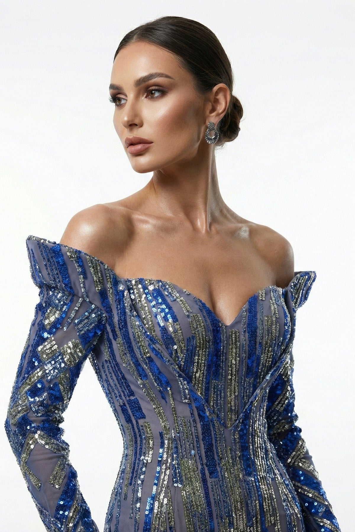 Fouad Sarkis F02900A Embellished Off-Shoulder Mermaid Gown