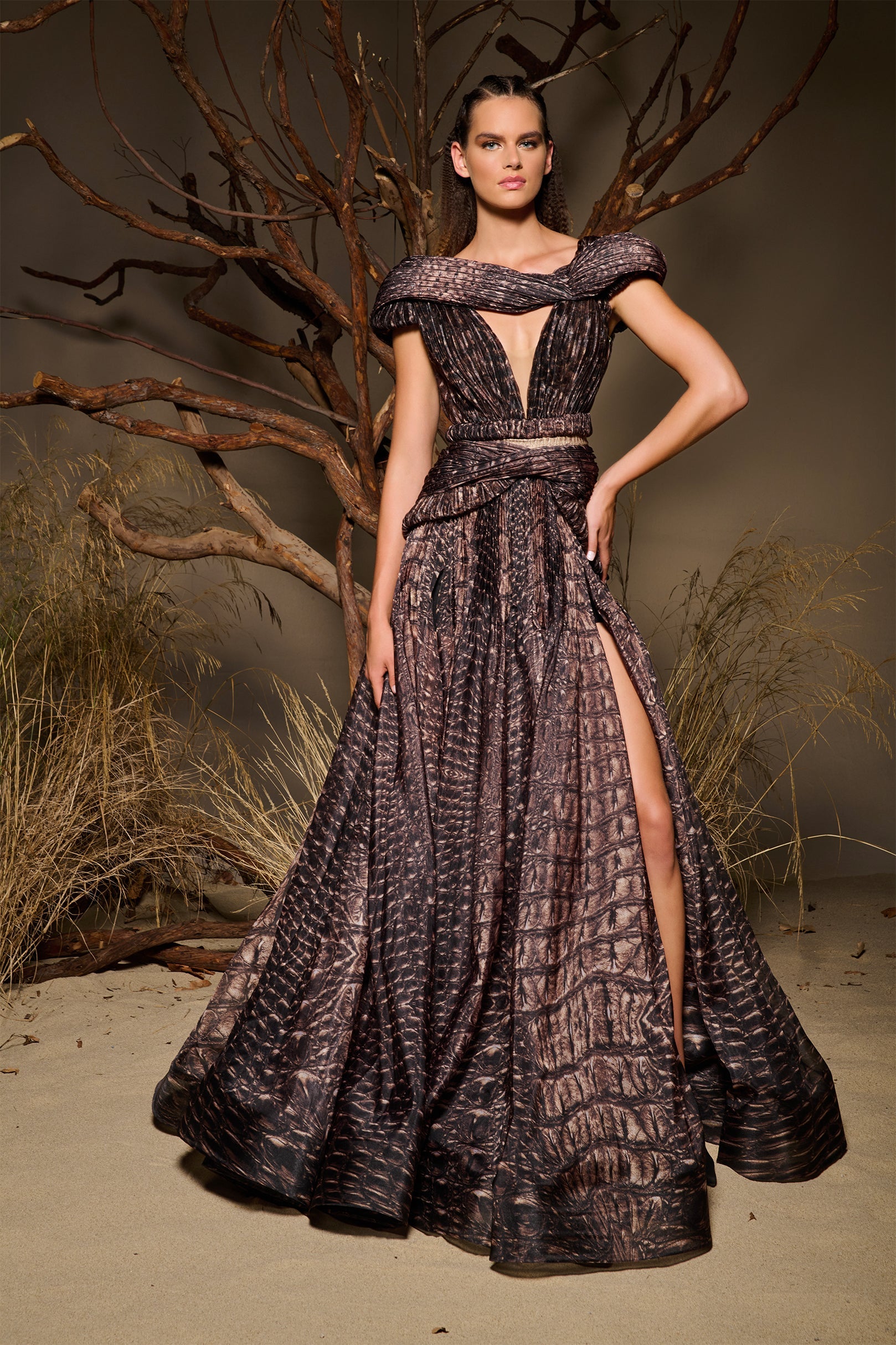 Fouad Sarkis F02922 Couture Evening Gown