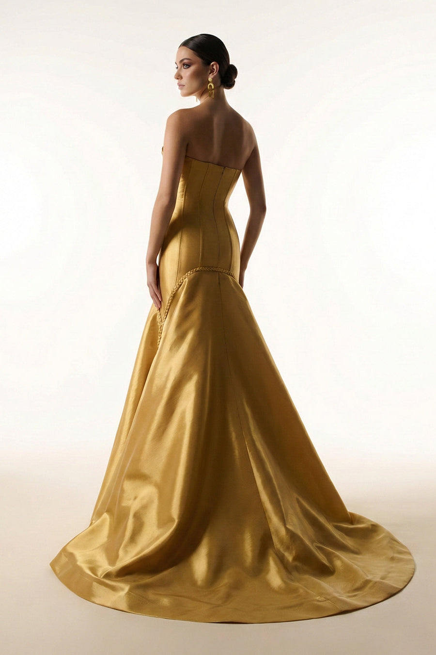 Fouad Sarkis F02951 Royal Satin Corseted Gown