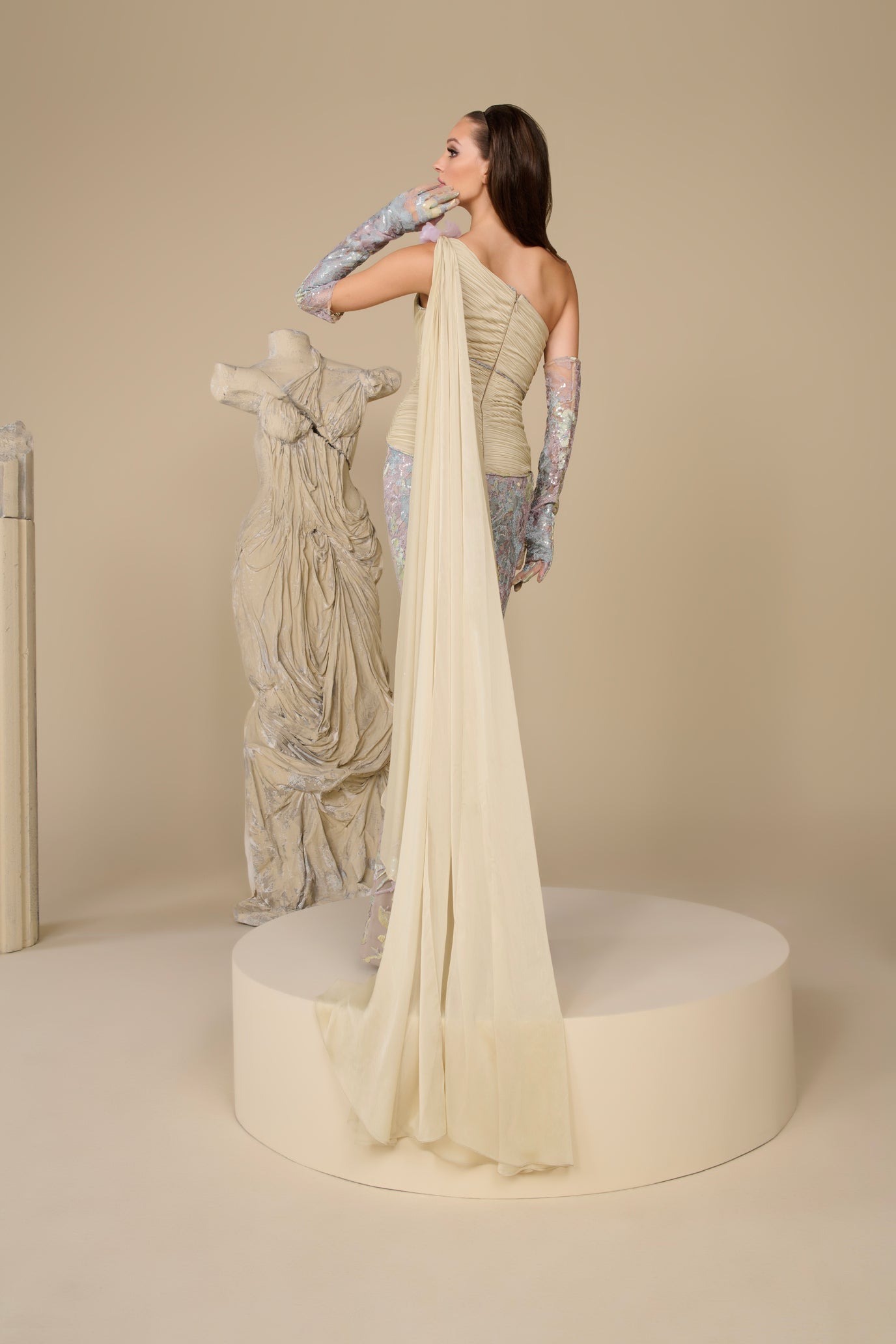 Fouad Sarkis F02995 Ethereal Feminine Couture Gown