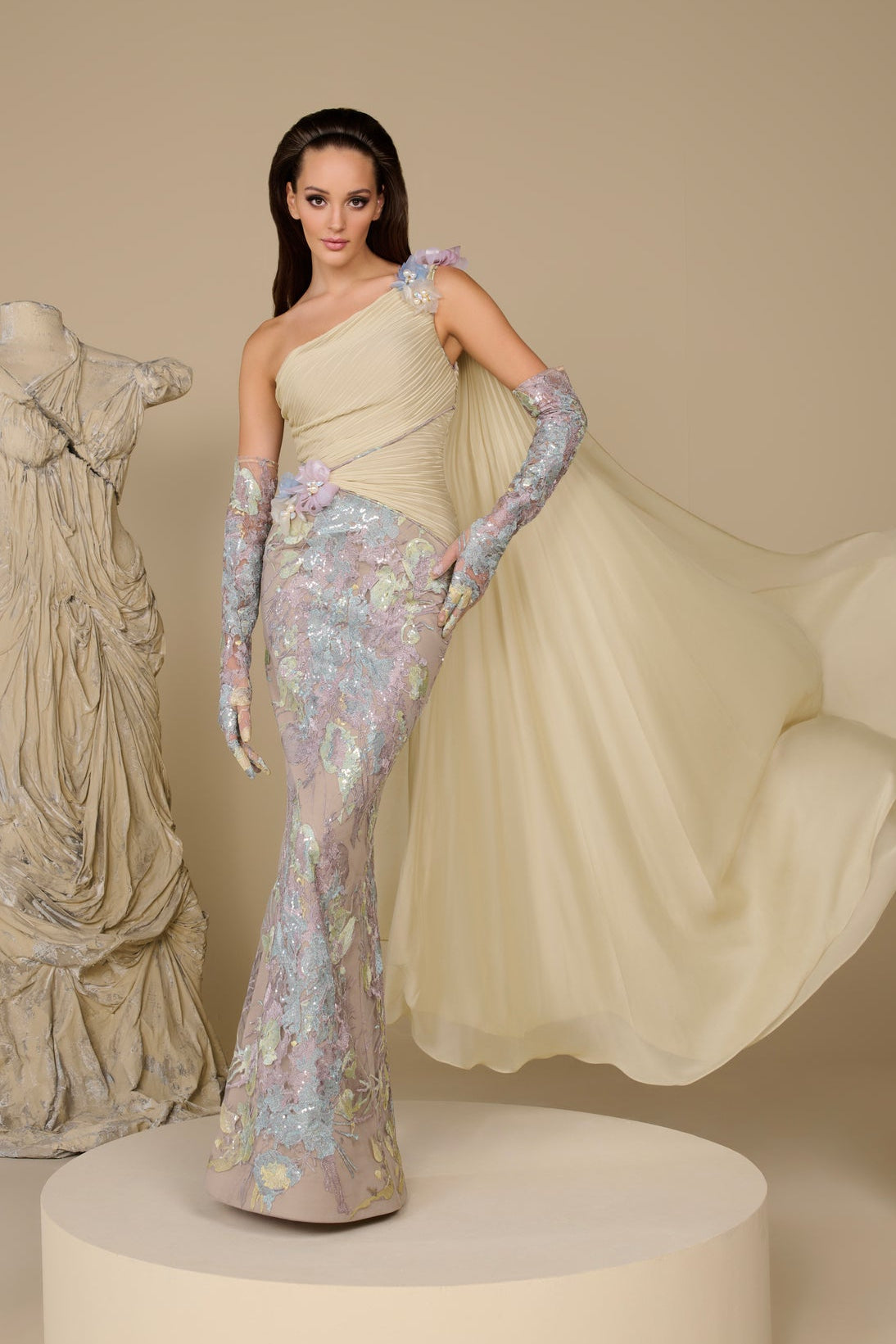 Fouad Sarkis F02995 Ethereal Feminine Couture Gown