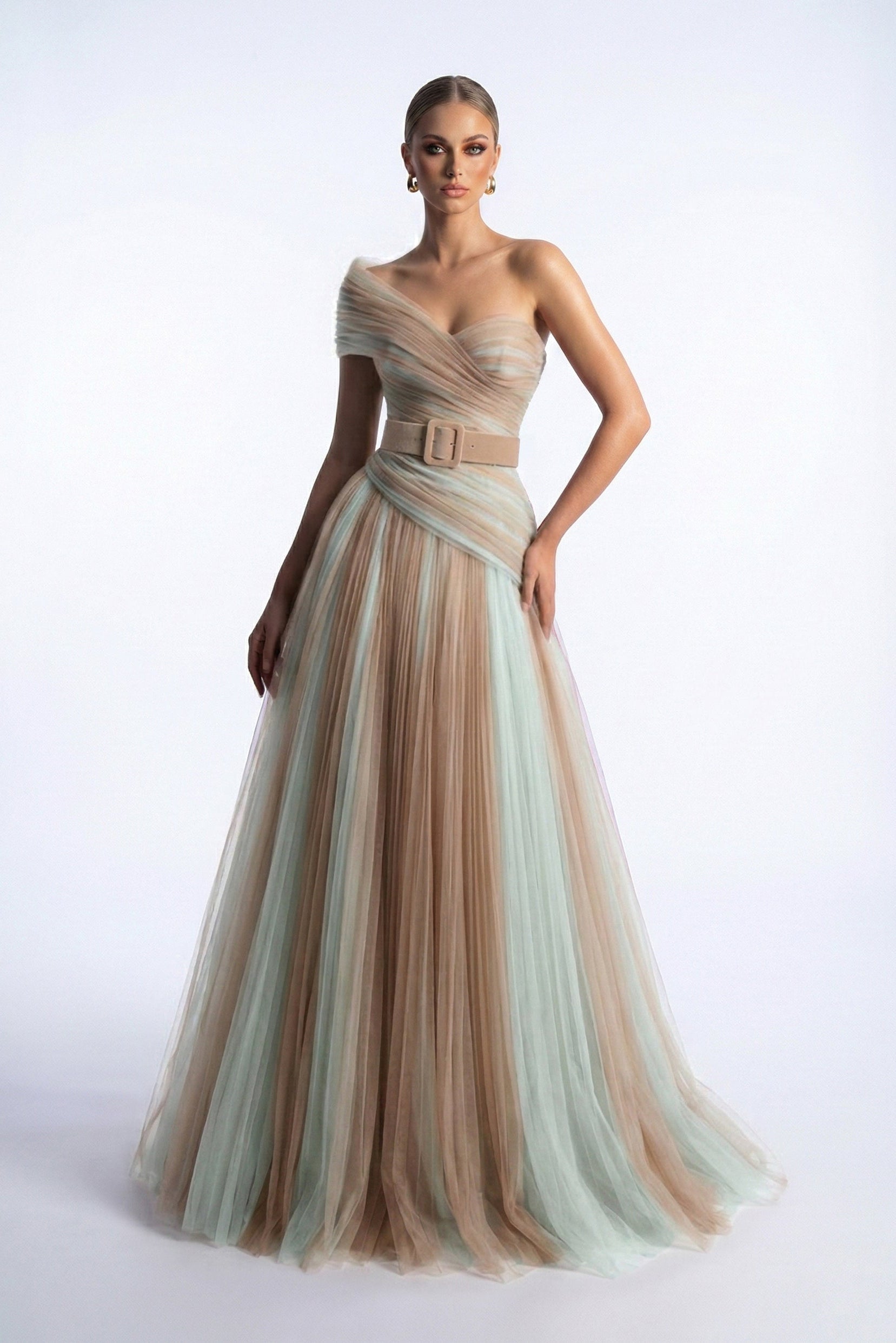 Fouad Sarkis F03008 Gradient Tulle Gown