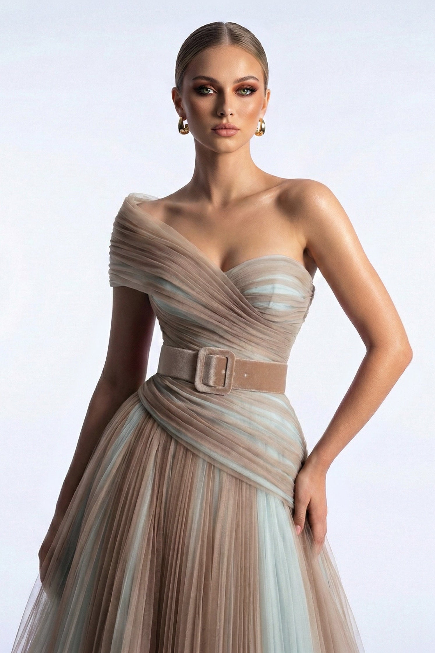 Fouad Sarkis F03008 Gradient Tulle Gown