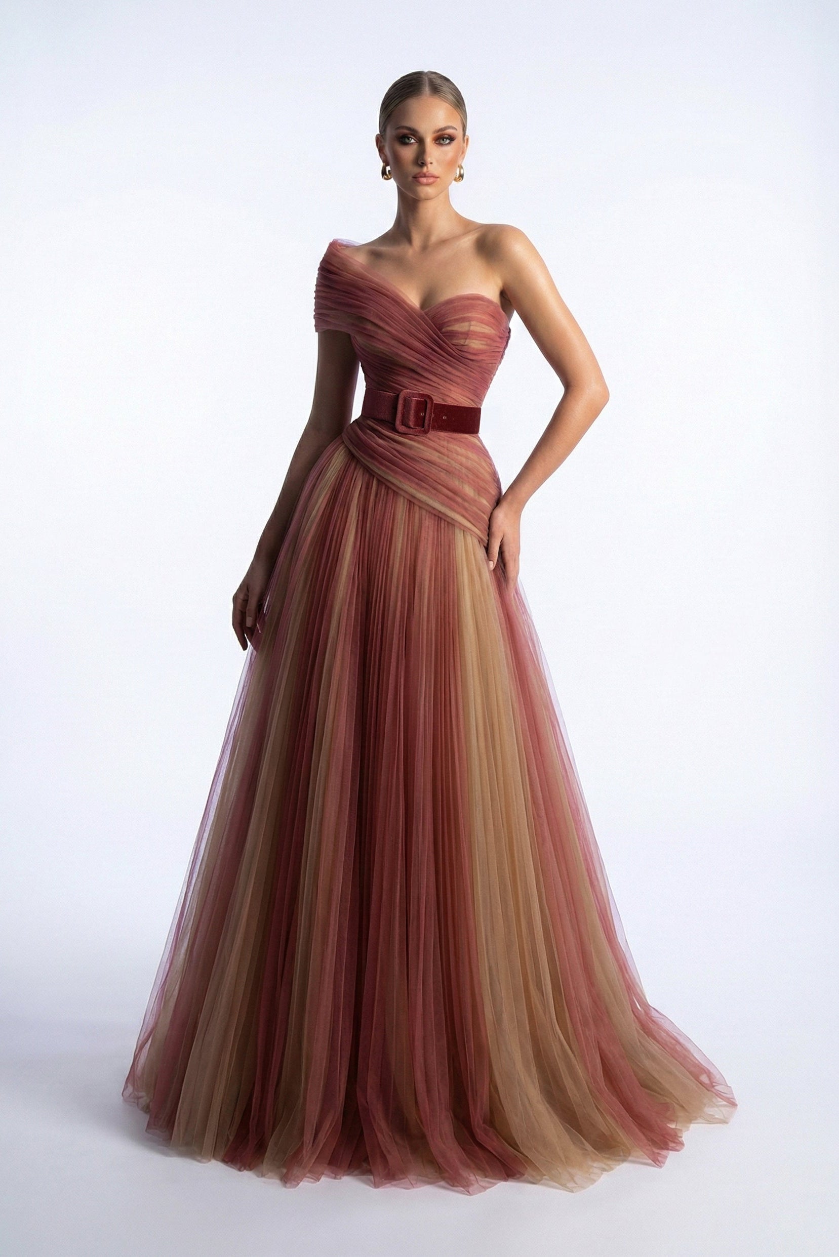 Fouad Sarkis F03008 Gradient Tulle Gown