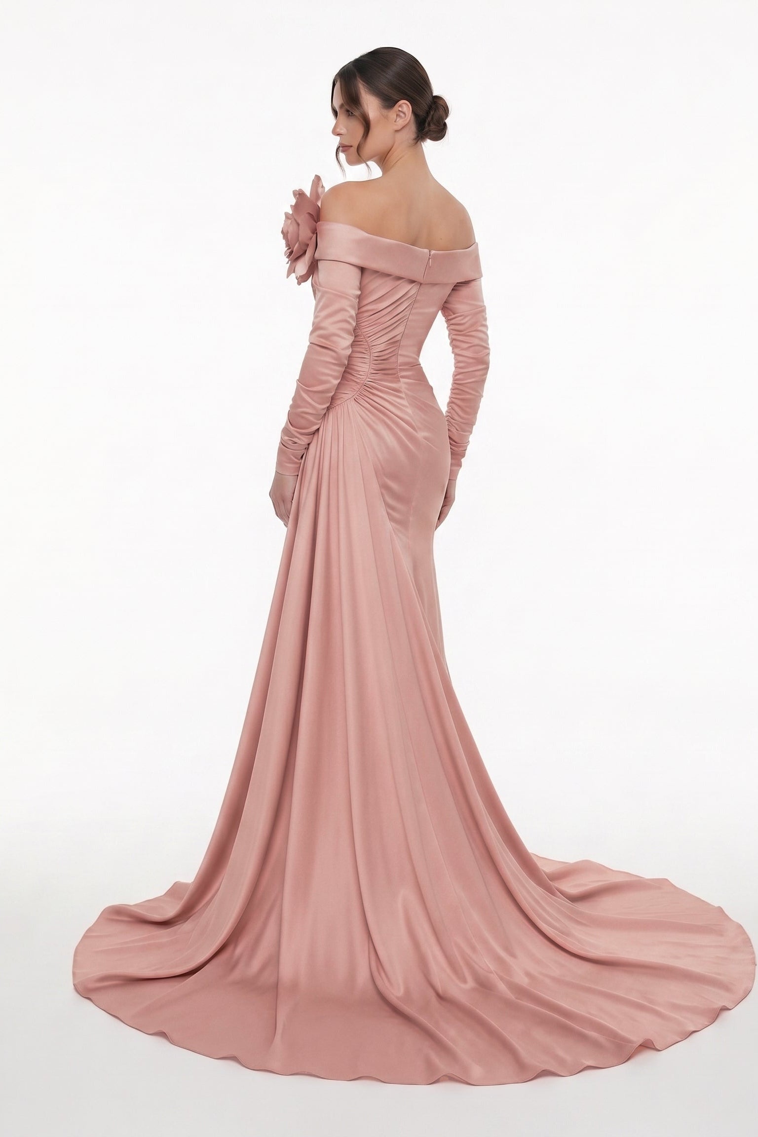 Fouad Sarkis F03015 Blush Off-Shoulder Mermaid Gown