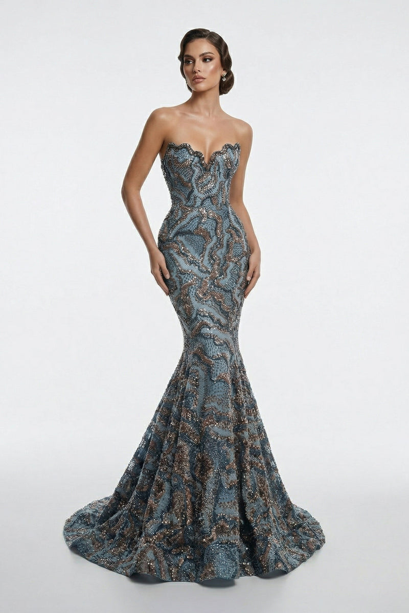 Fouad Sarkis F03018 Bold Elegant Couture Statement Gown