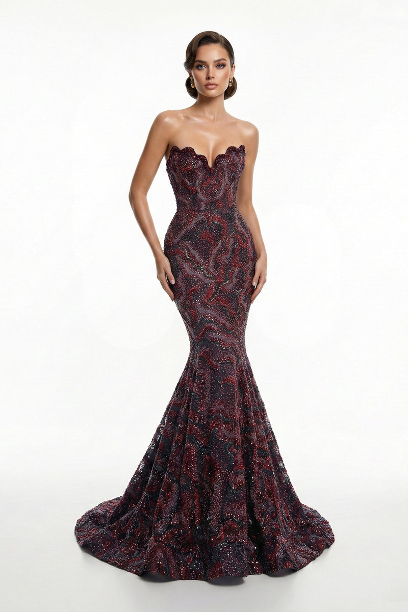 Fouad Sarkis F03018 Bold Elegant Couture Statement Gown