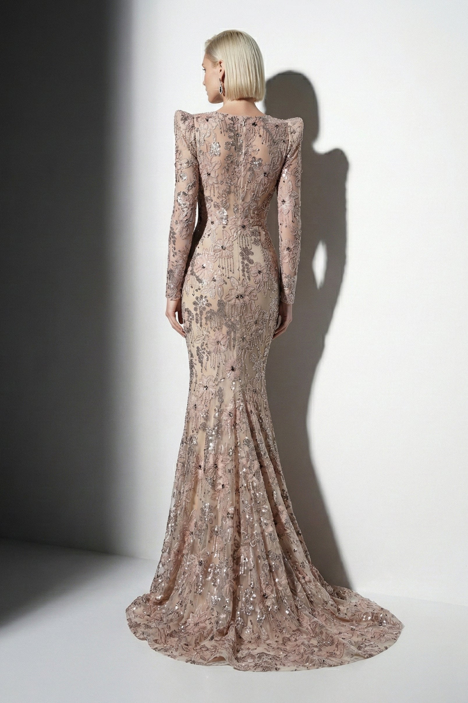 Fouad Sarkis F03021 Embroidered Floral Mermaid Gown