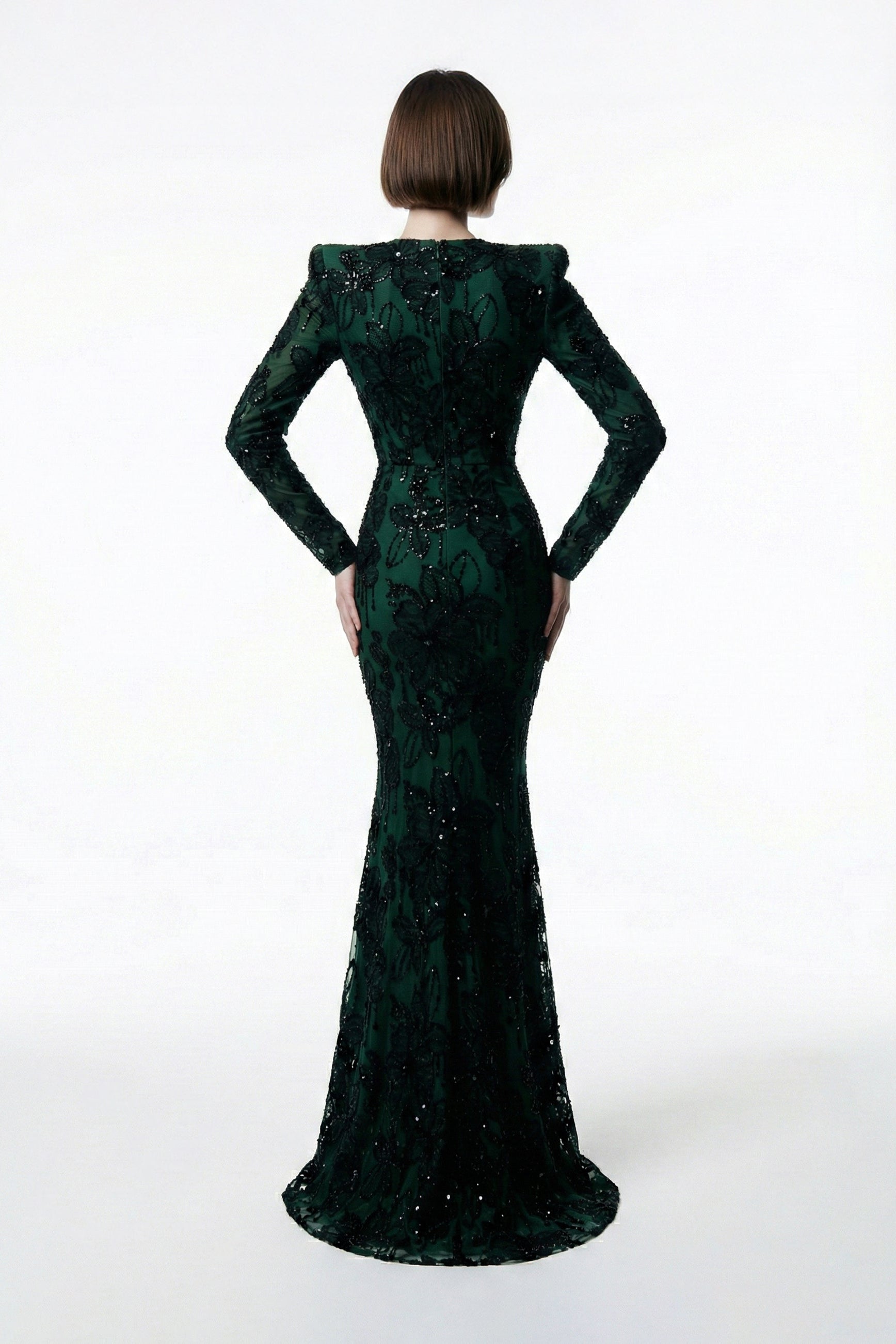 Fouad Sarkis F03021 Embroidered Floral Mermaid Gown