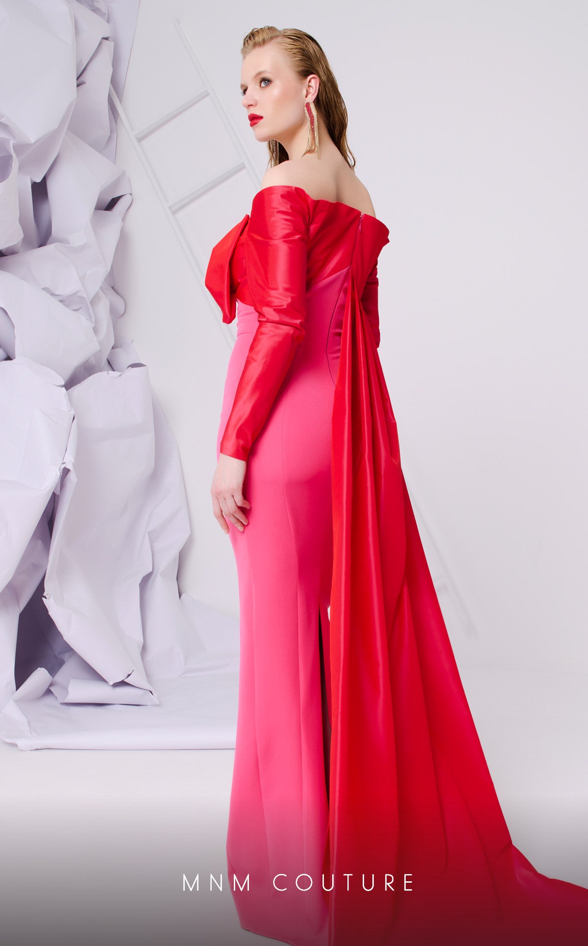 Fuchsia Strapless Evening Gown N0565A