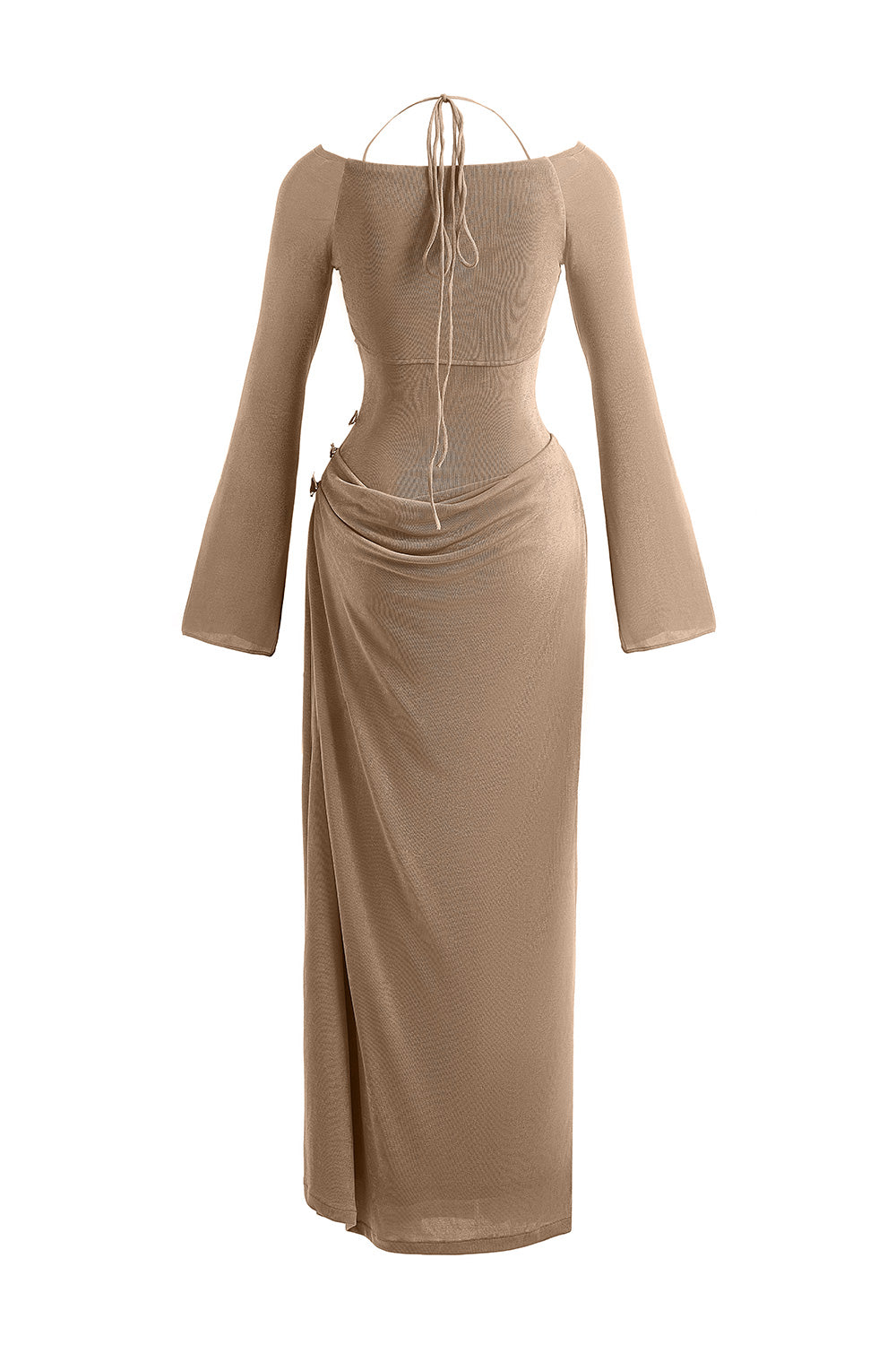 Mirer - Cassia Sheath Elastance Jersey Maxi Dress