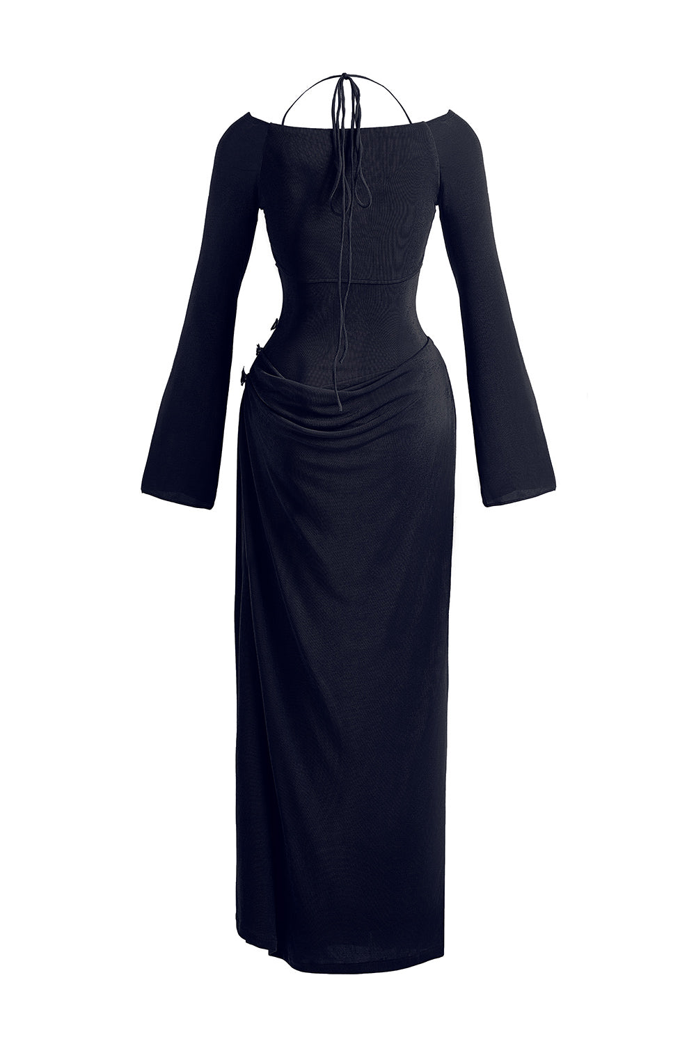 Mirer - Cassia Sheath Elastance Jersey Maxi Dress