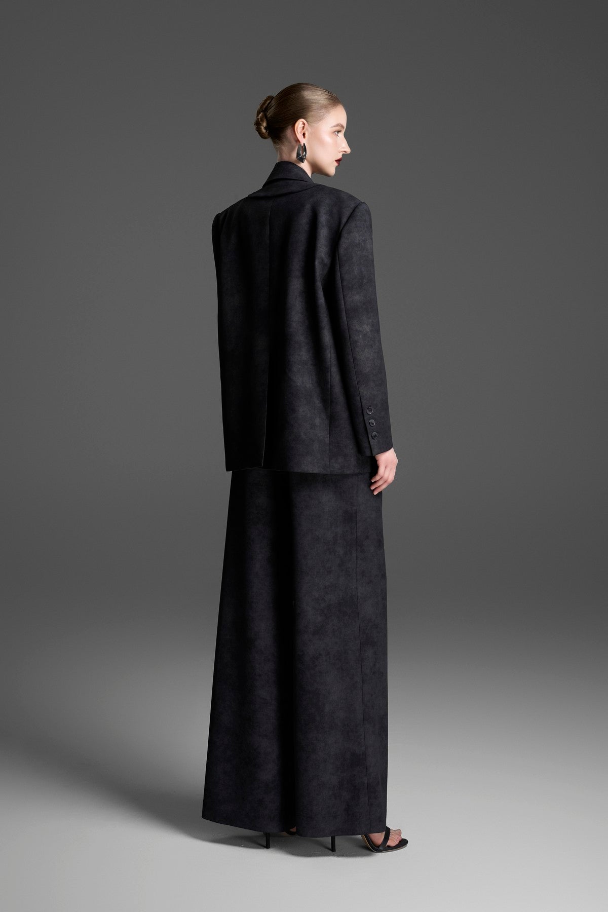 Modern, Straight-Leg Trousers in a Matching Grey-Black Wash