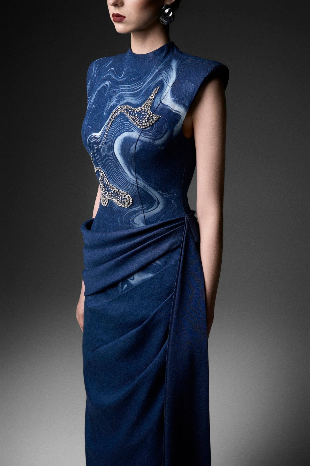 Draped Shoulder Dress