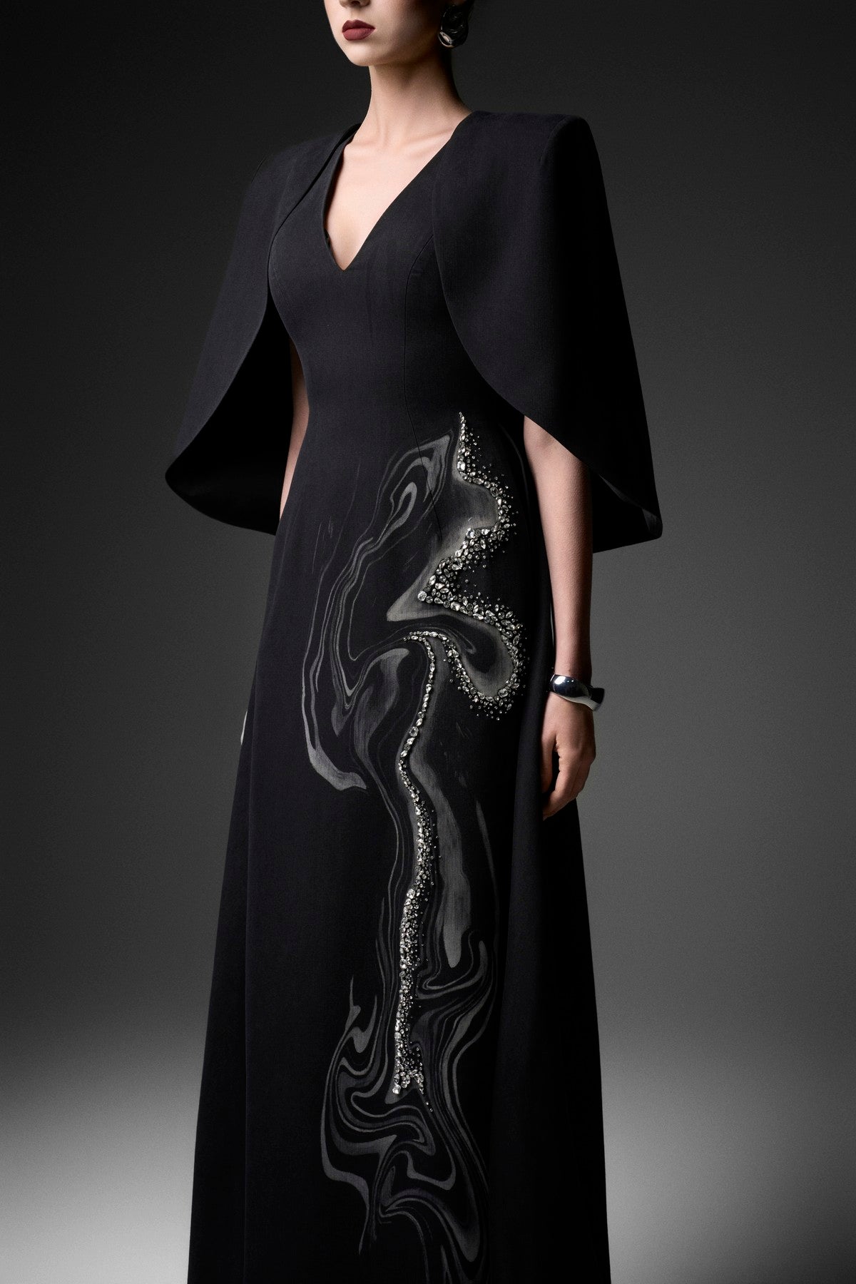 Woodgrain Cape Dress