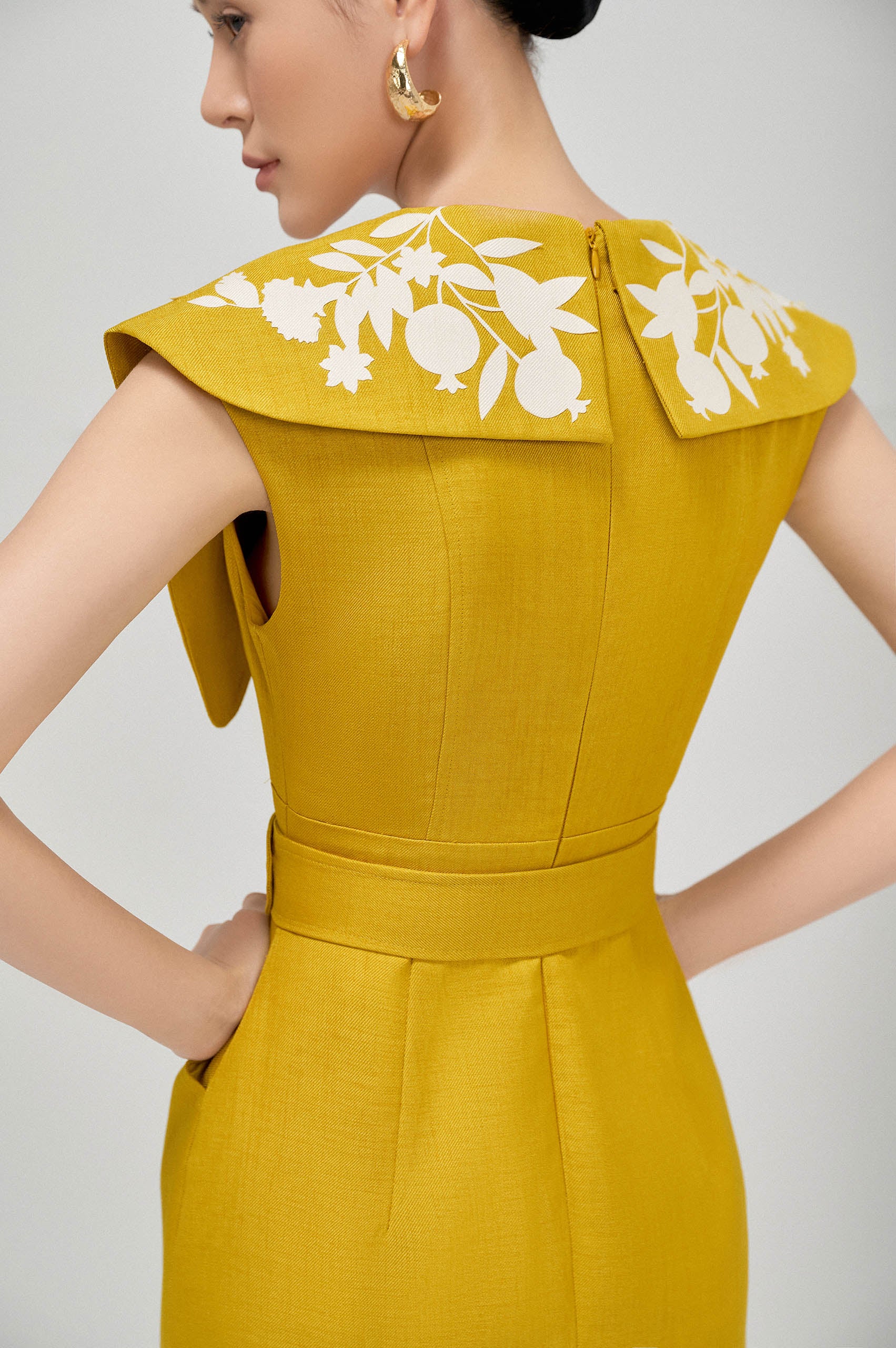 Gold Nuggets Square Collar Dress VL1010