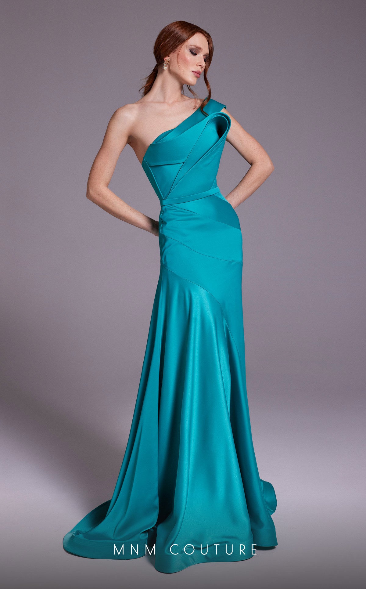 Green Strapless Evening Gown N0543
