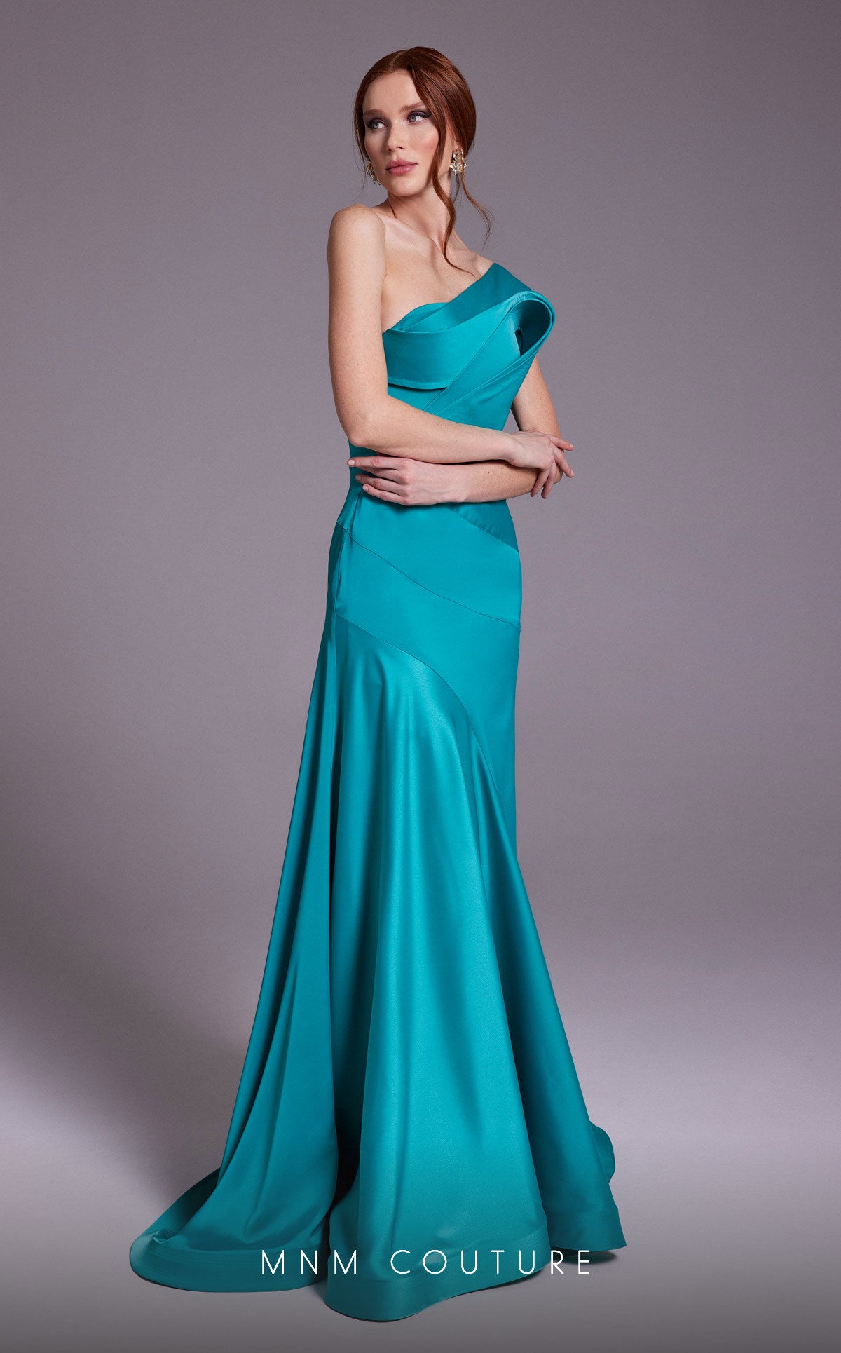 Green Strapless Evening Gown N0543