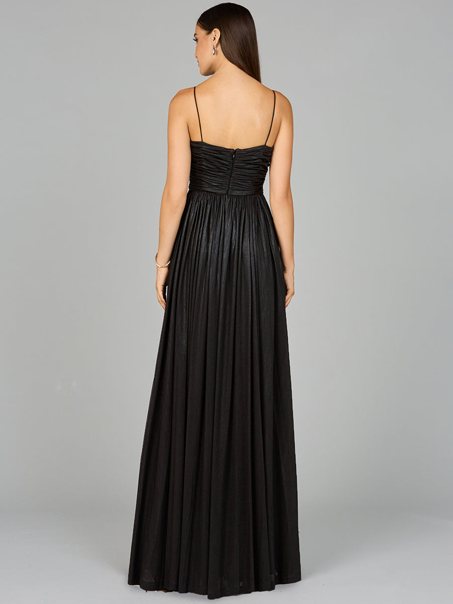 High Slit Metallic Jersey Dress - OUTLET 8120