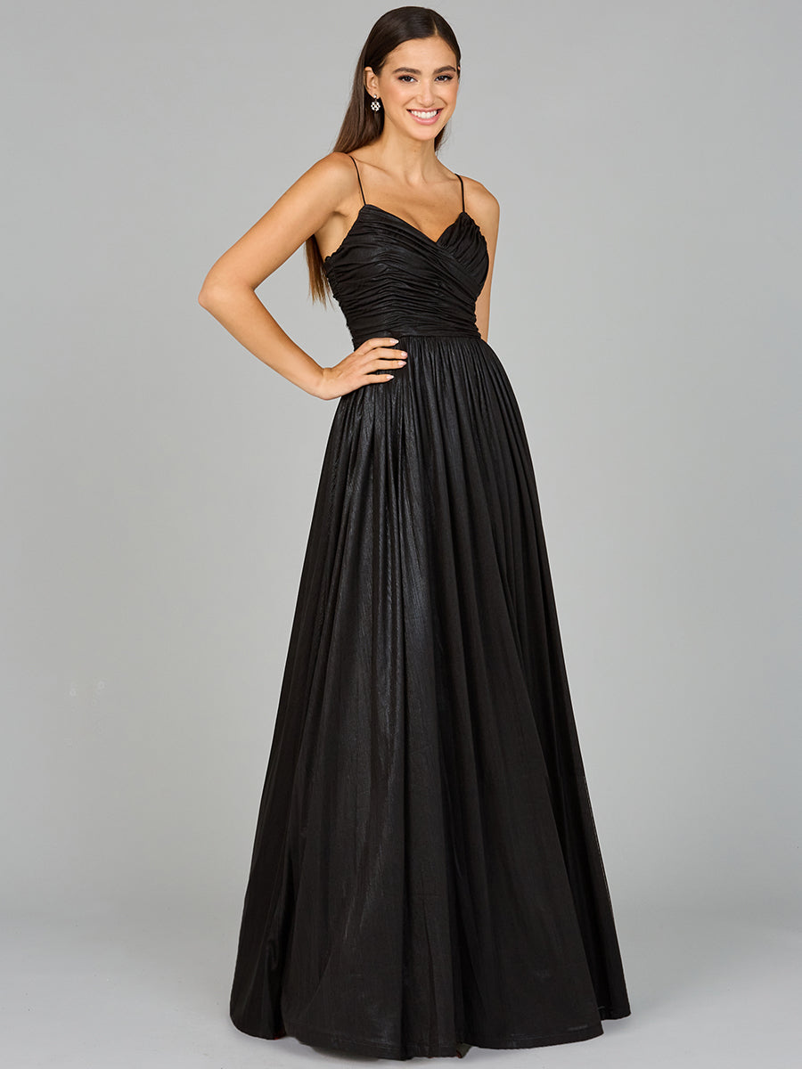 High Slit Metallic Jersey Dress - OUTLET 8120