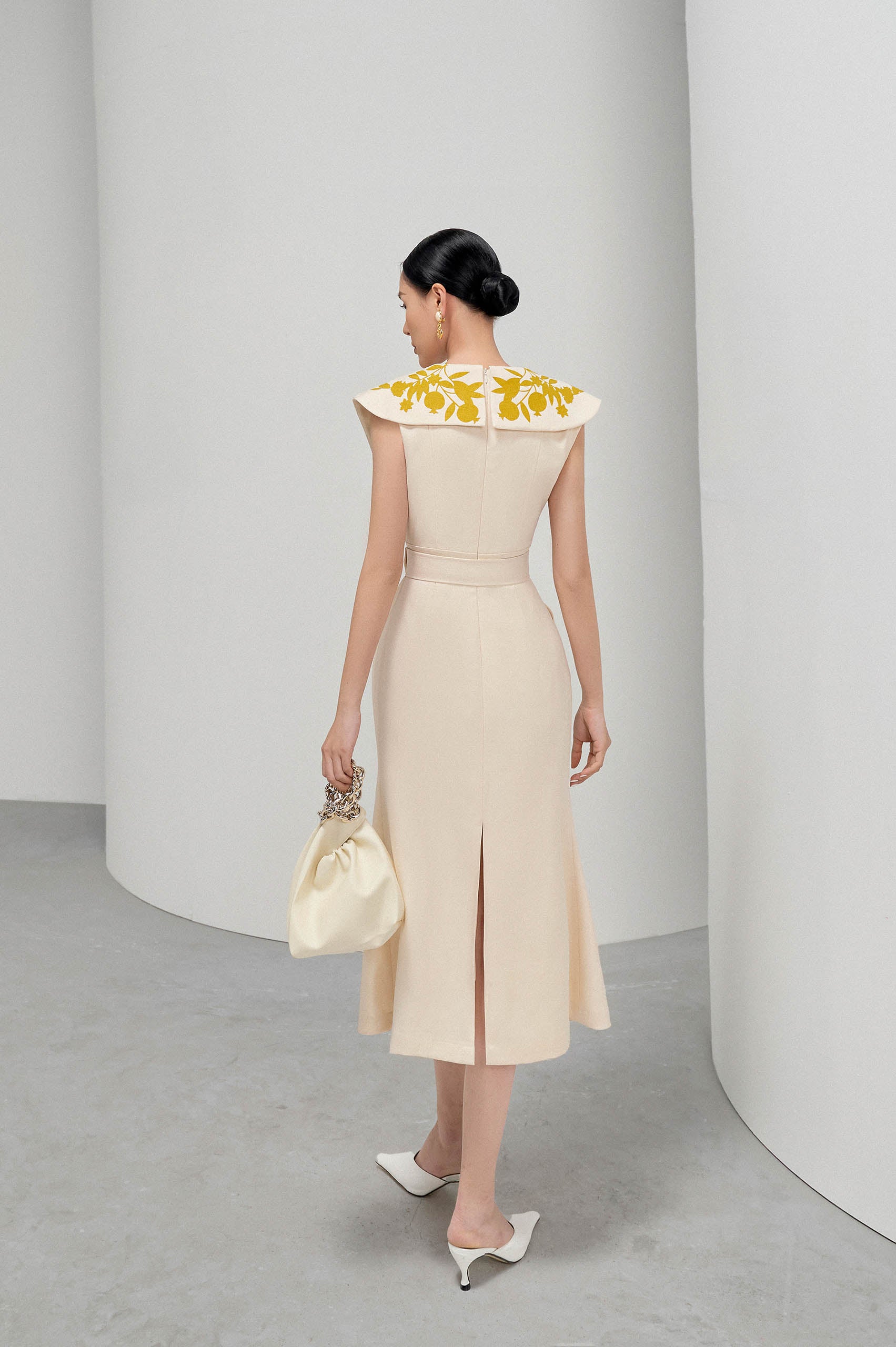 Ivory Square Collar Dress VL1009