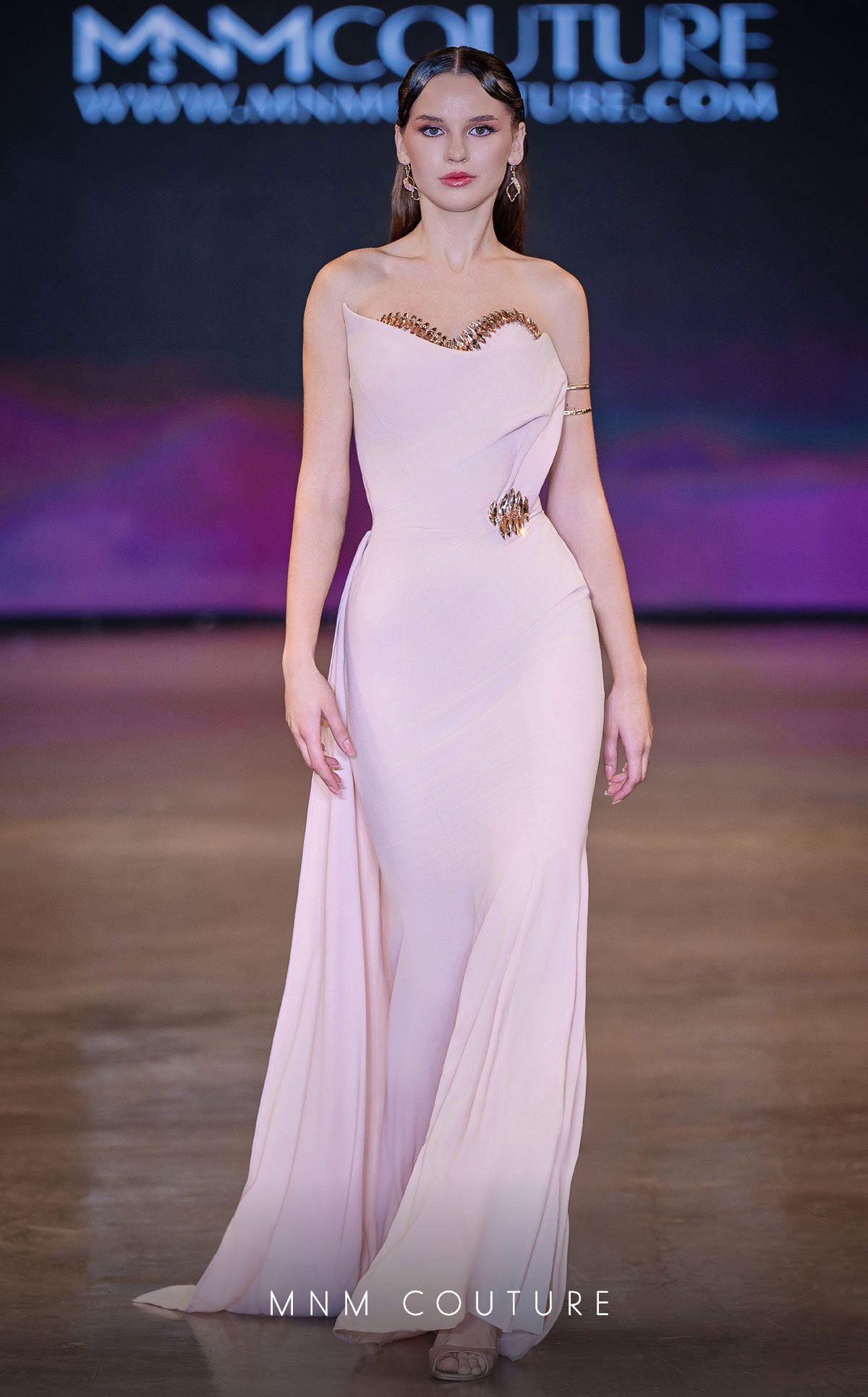 MNM Couture J03584: Crystal Sweetheart Mermaid Gown