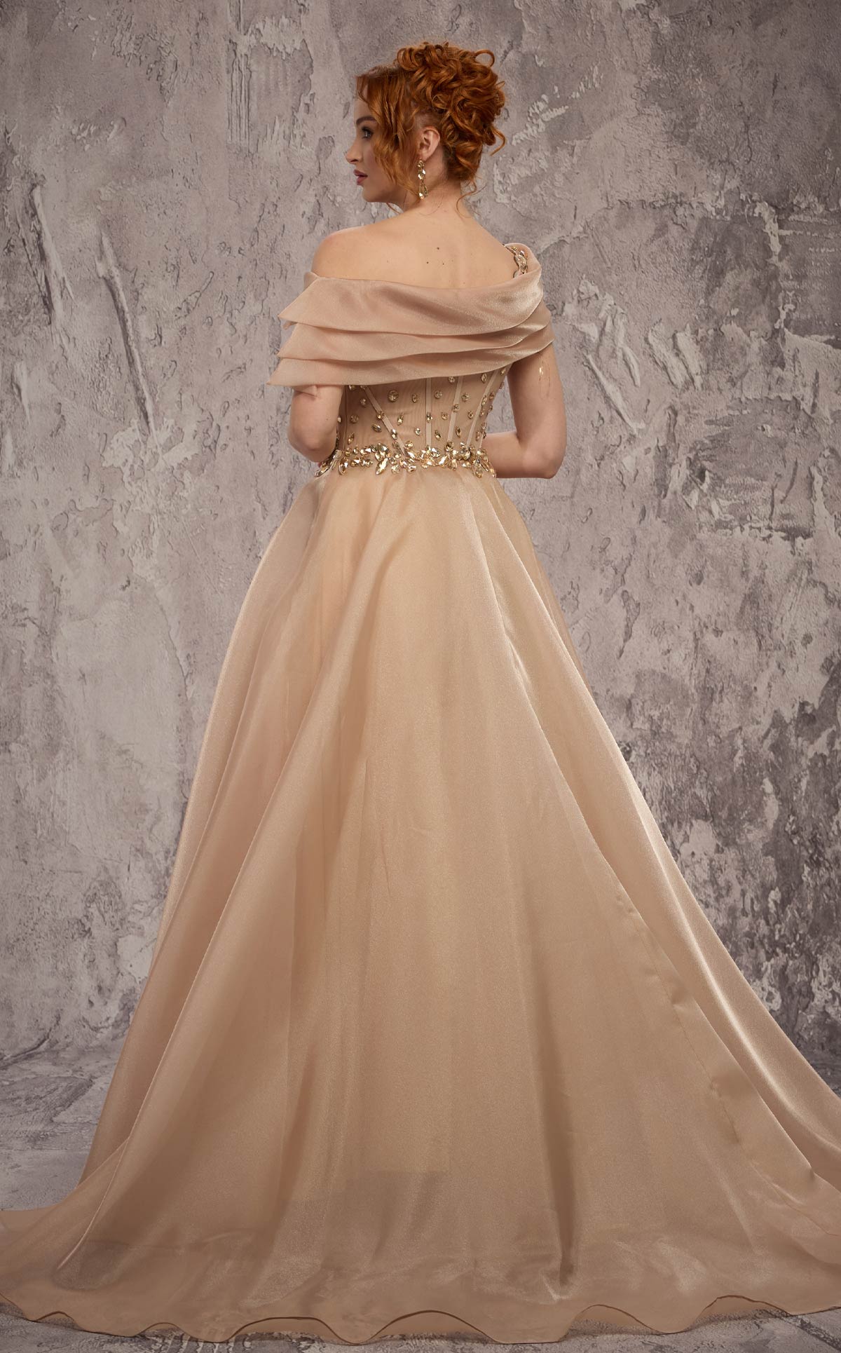 MNM Couture J03599: Crystal Organza Ballgown