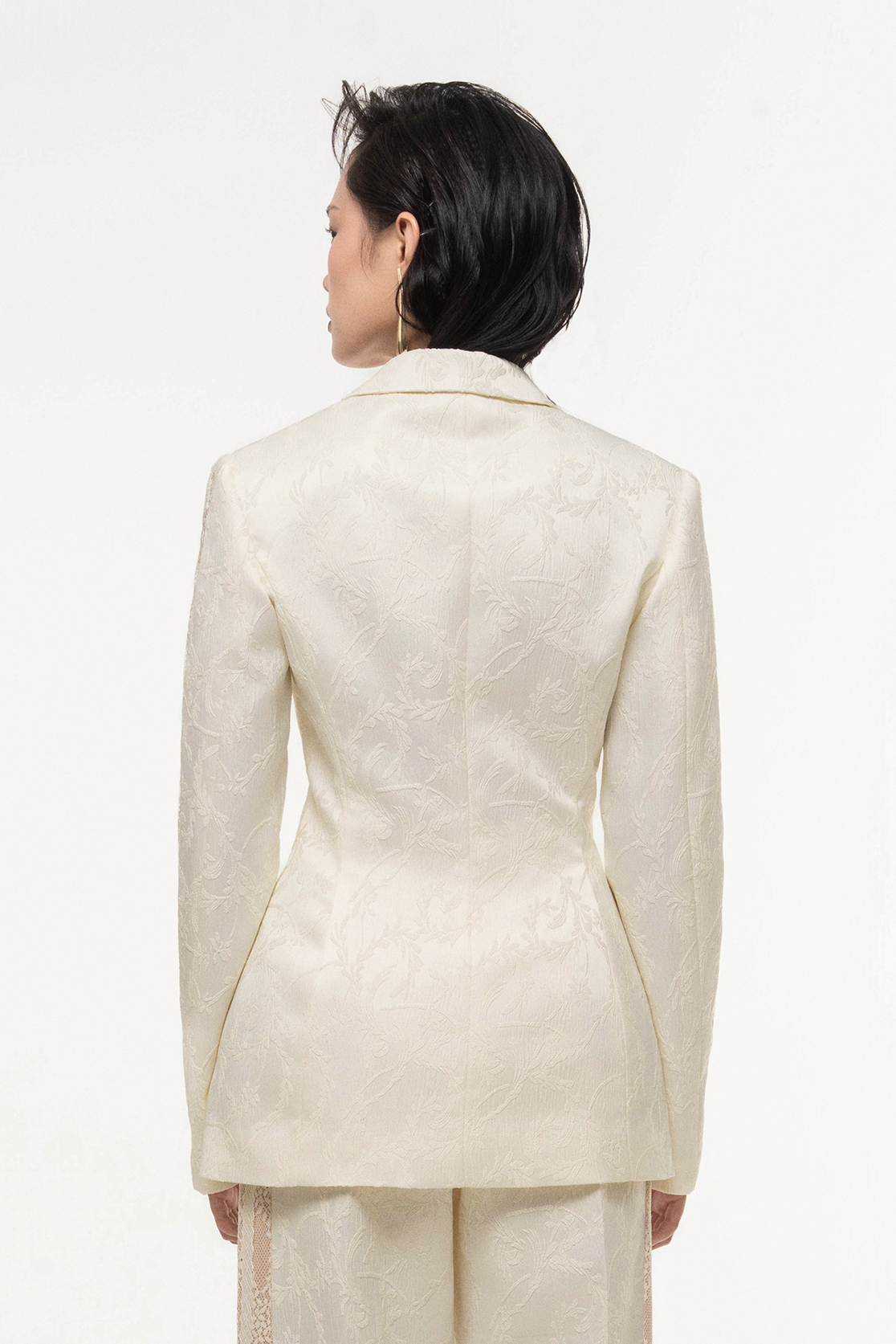 Jacquard Lace Trim Blazer