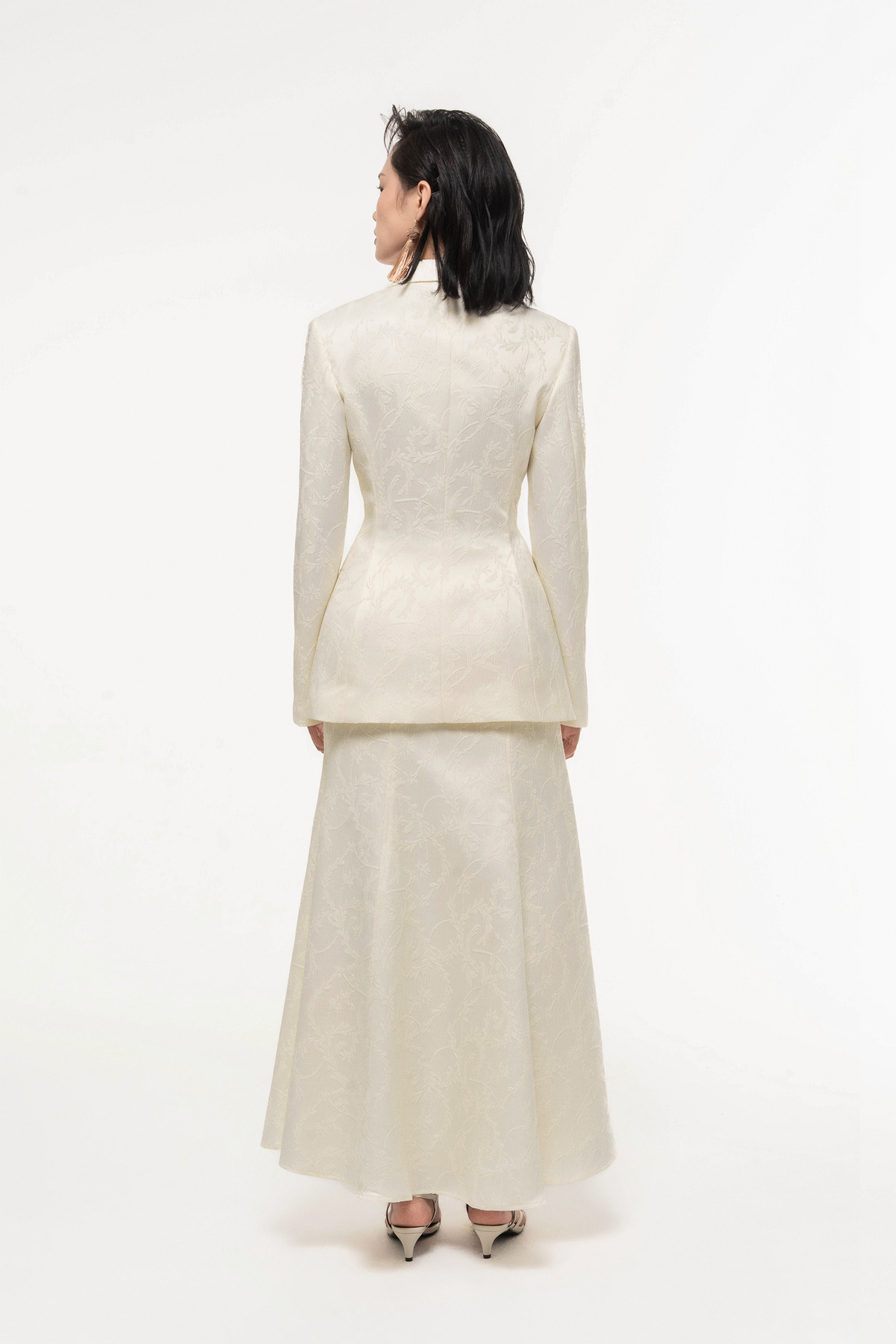 Jacquard Lace Trim Skirt Set Design