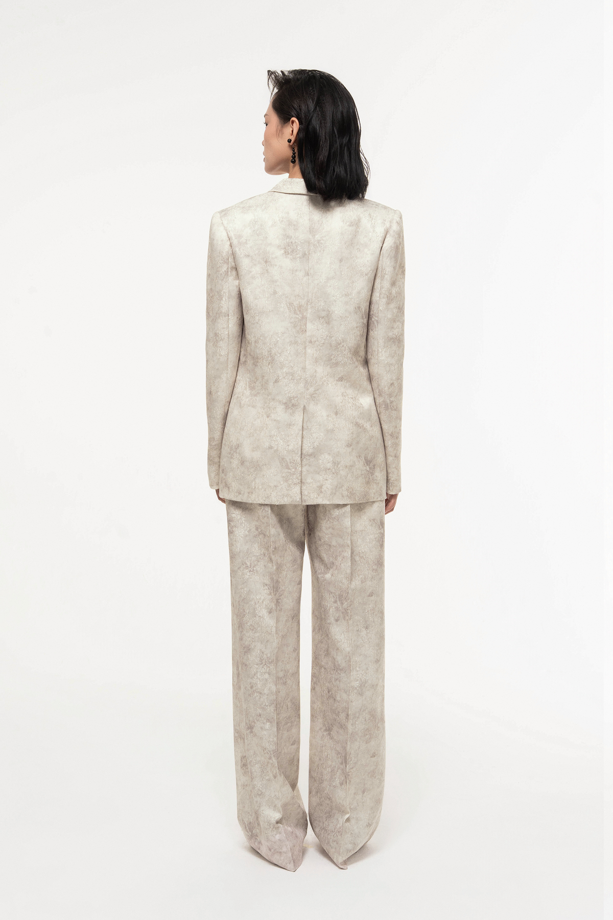 Jacquard V-Neck Blazer Set Design