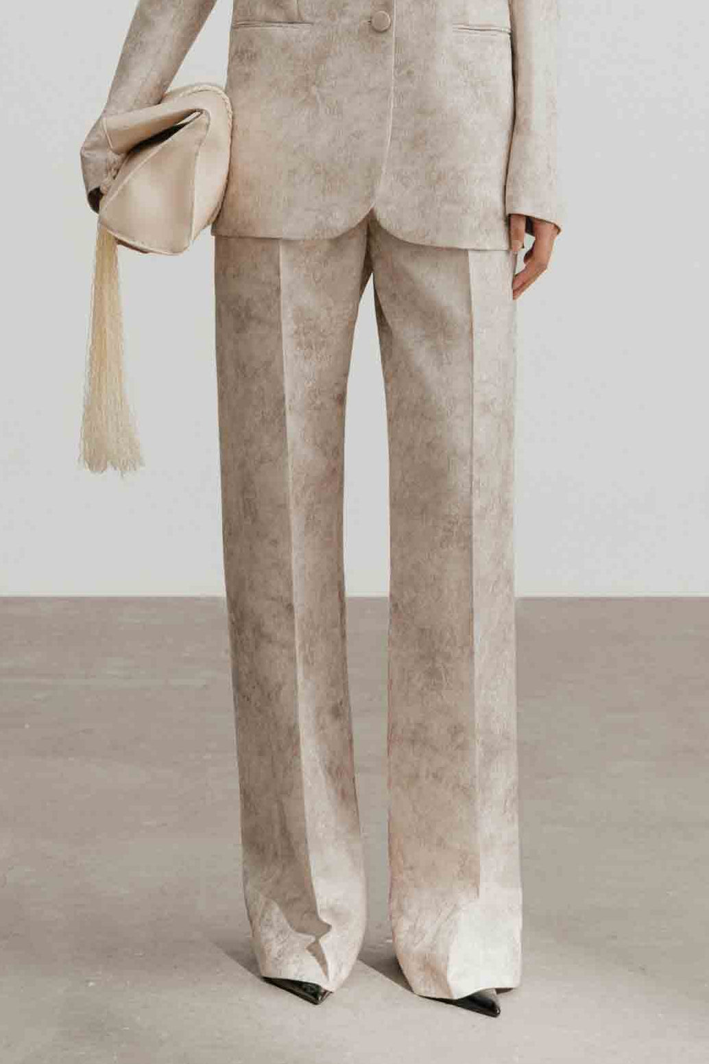 Jacquard Wide-Leg Pants