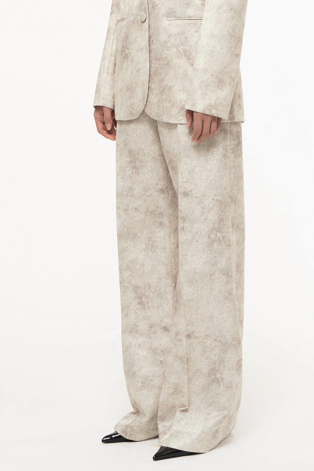 Jacquard Wide-Leg Pants