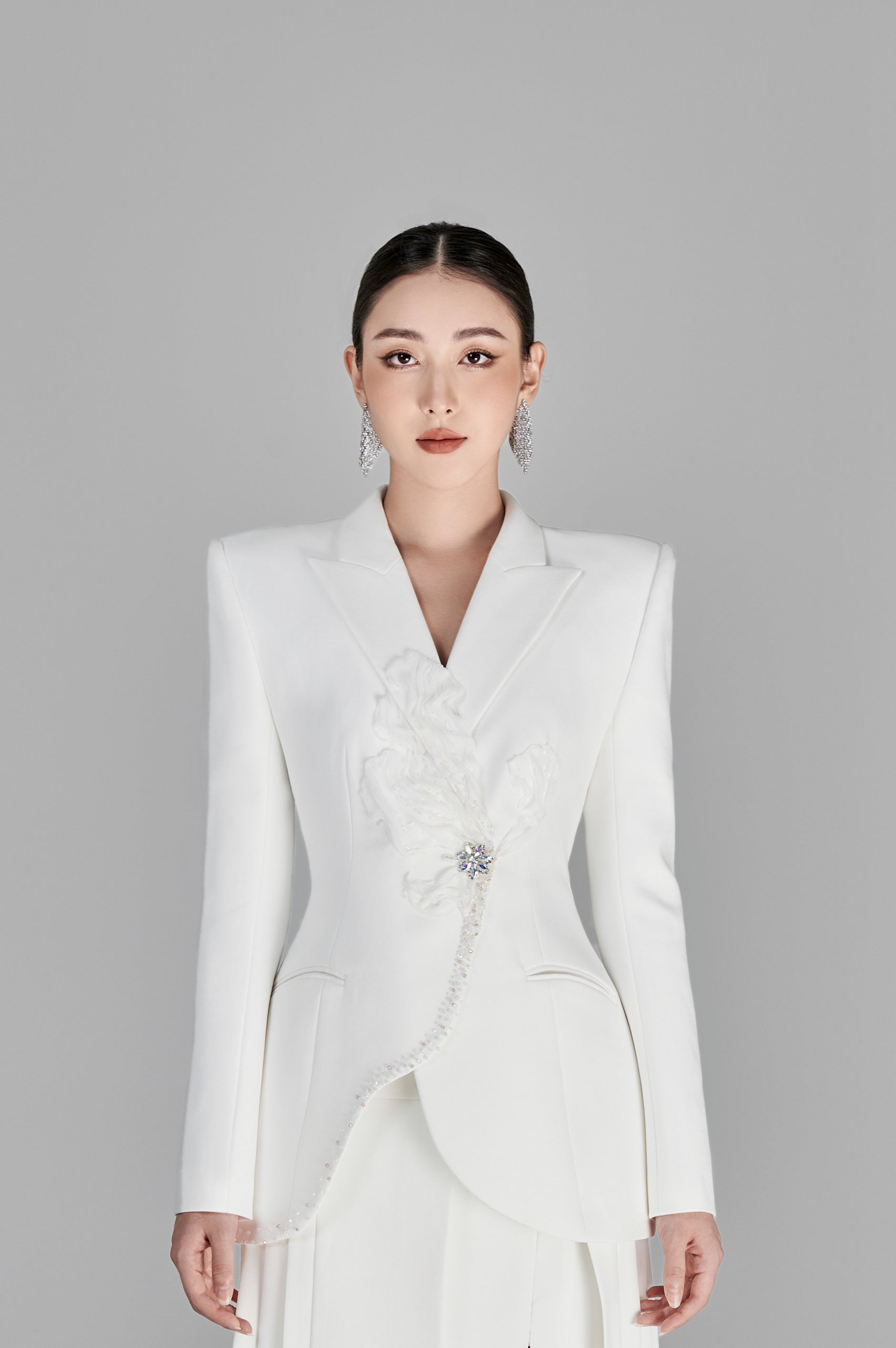 Korey White Floral 3D Blazer