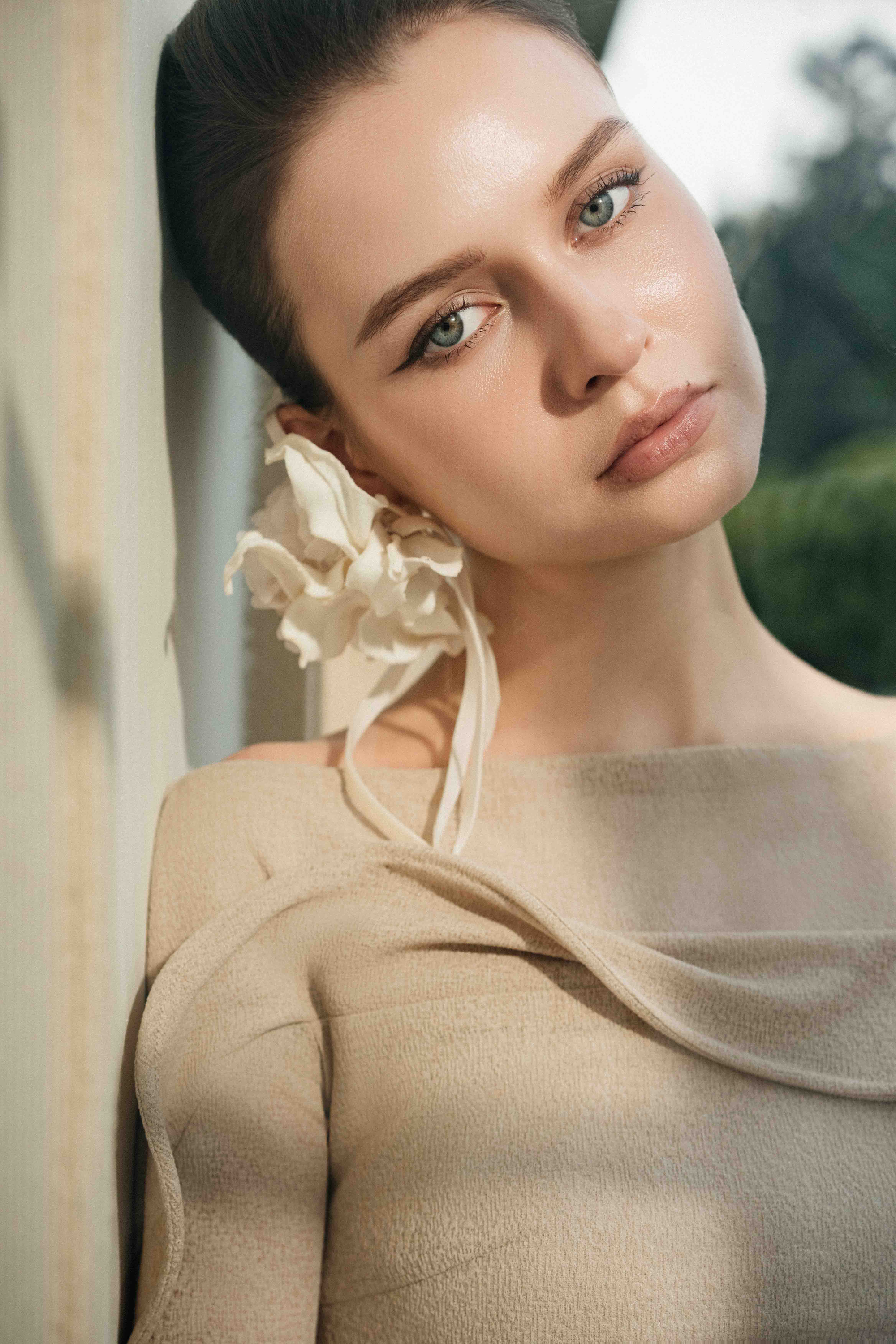 Cascade Ruffle Midi Dress in Bleached Sand