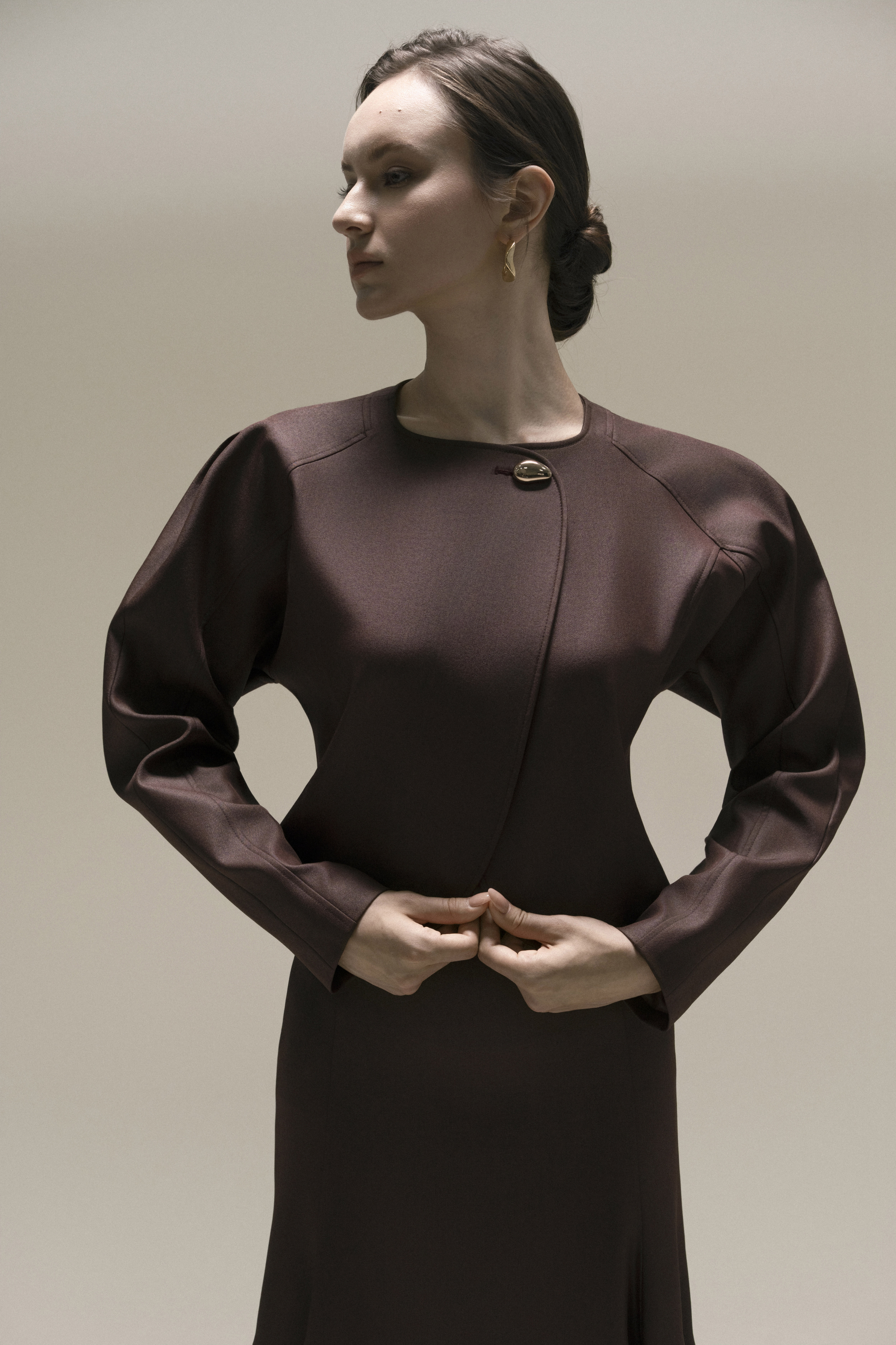 Solstice Cropped Jacket & Halo Fishtail Skirt in Chicory Coffee