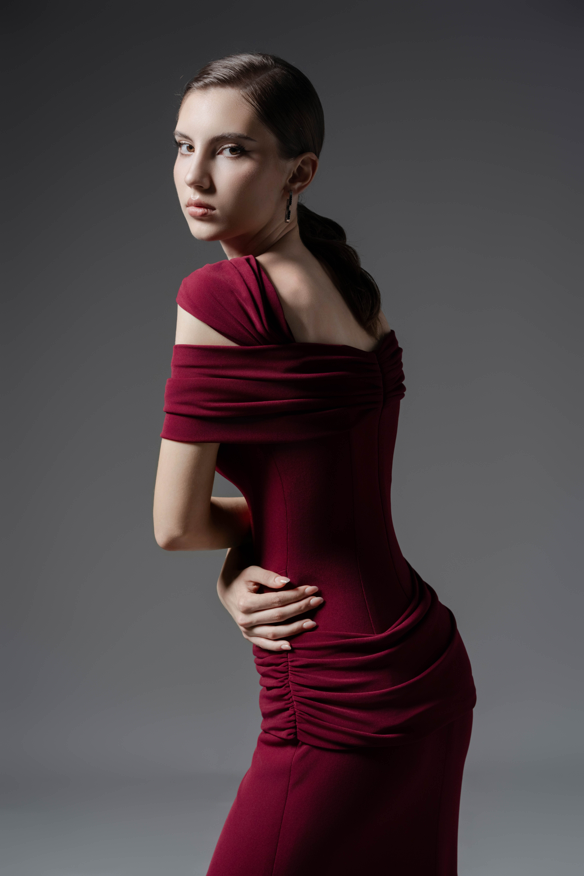 Velvet Echo Gown - Burgundy Off-Shoulder Mermaid XS - US 2 / Burgundy Velvet Echo Gown - Burgundy Off-Shoulder Mermaid XS - US 2 / Burgundy