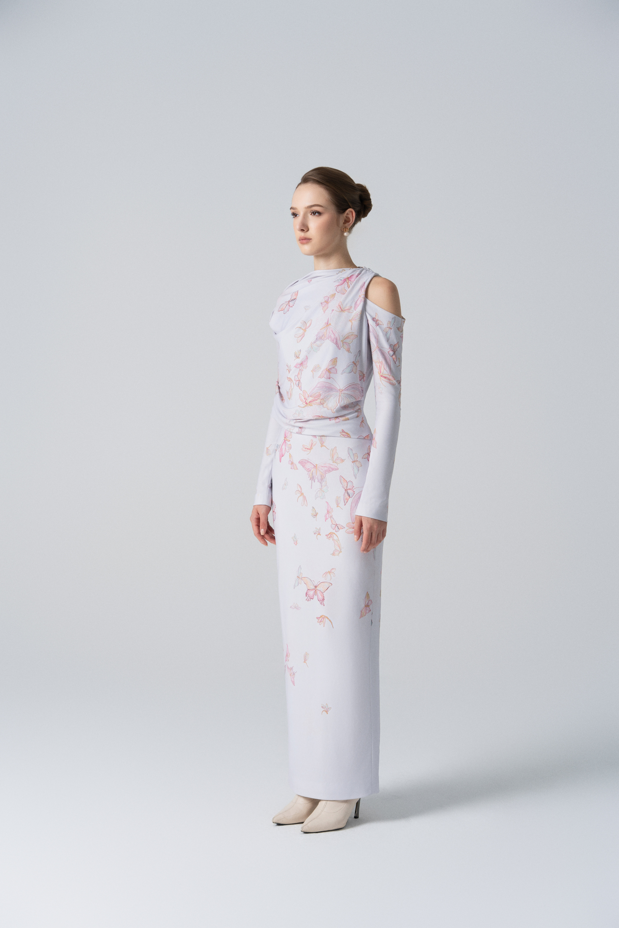 Misty Lilac Negligee Pencil Dress